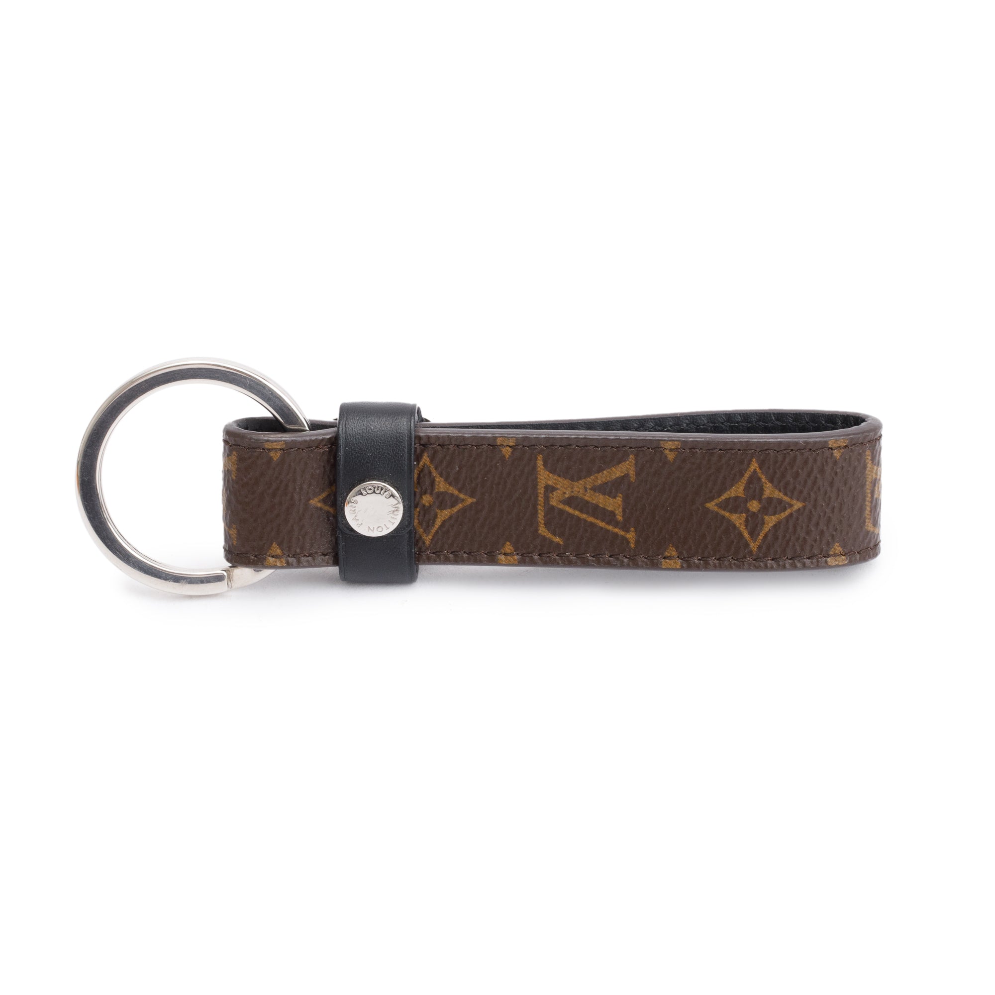 Louis Vuitton 2023 Silver-Tone Metal Monogram Macassar Dragonne Key Holder w/ Box