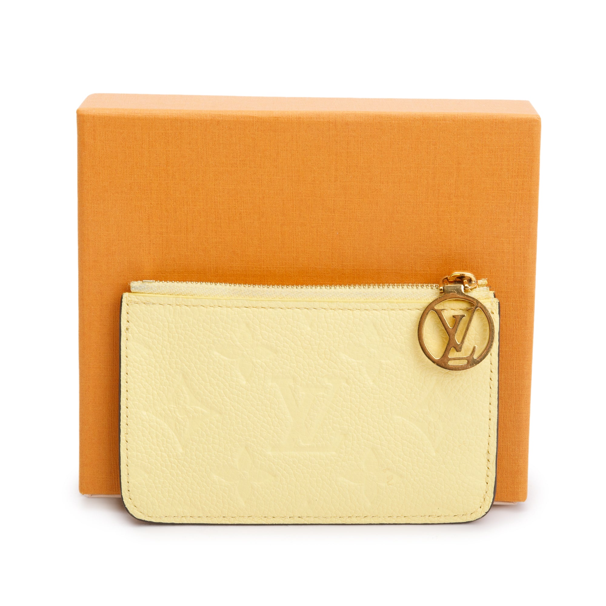 Louis Vuitton 2023 Yellow Monogram Empreinte Romy Card Holder w/ Box & Receipt