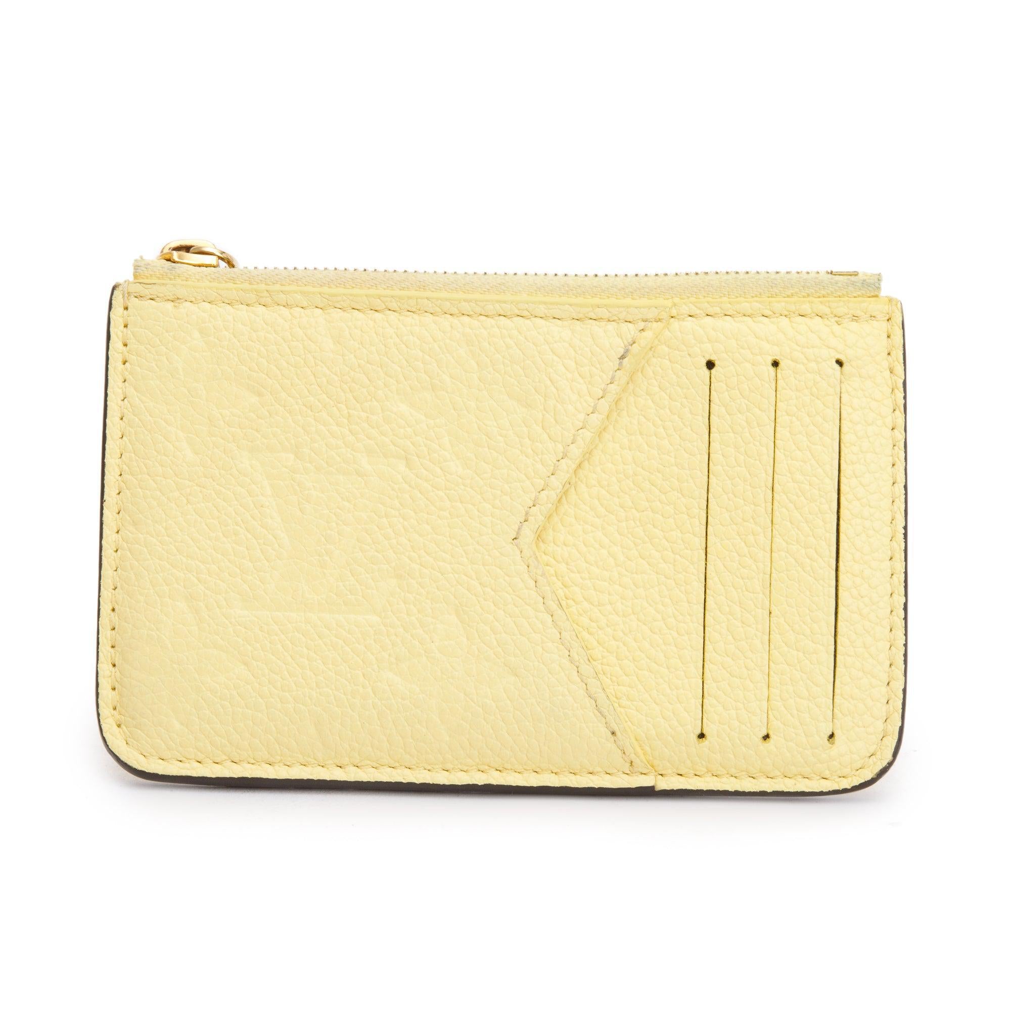 Louis Vuitton 2023 Yellow Monogram Empreinte Romy Card Holder w/ Box & Receipt