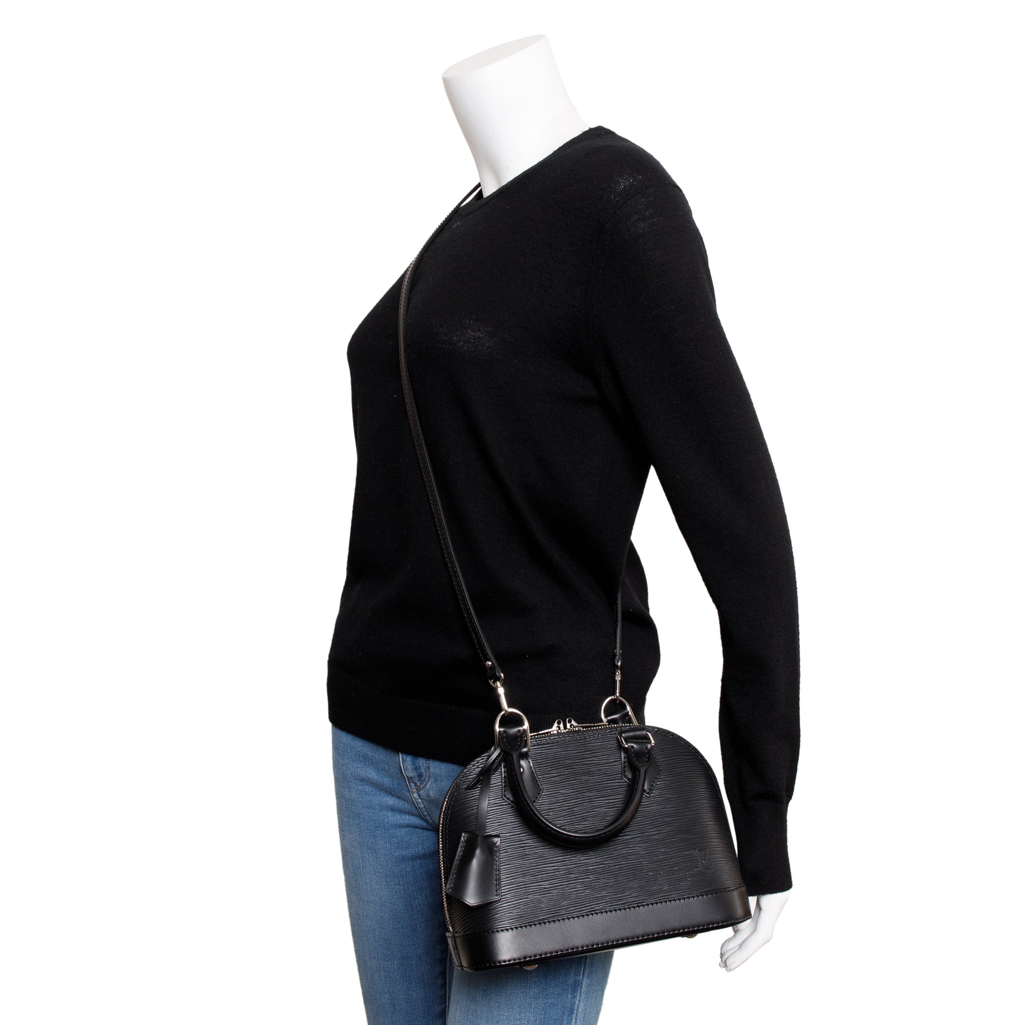 Louis Vuitton 2024 Black Epi Leather Alma BB w/ Strap, Box & Receipt