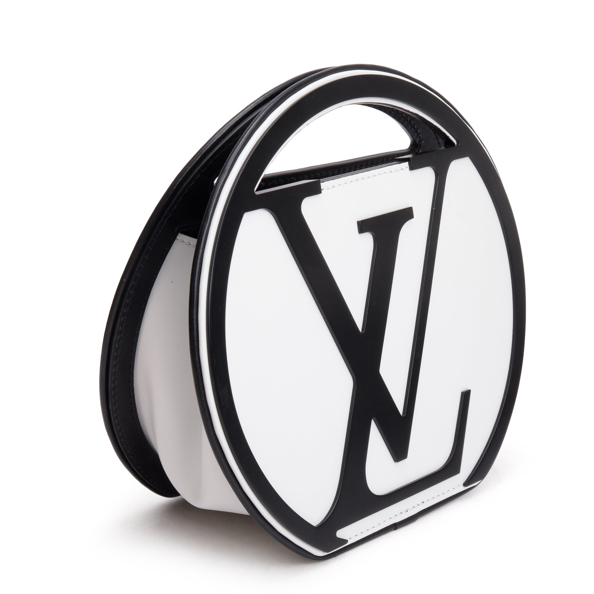 Louis Vuitton 2024 Black & White Cowhide Leather Around Me PM w/ Strap & Box