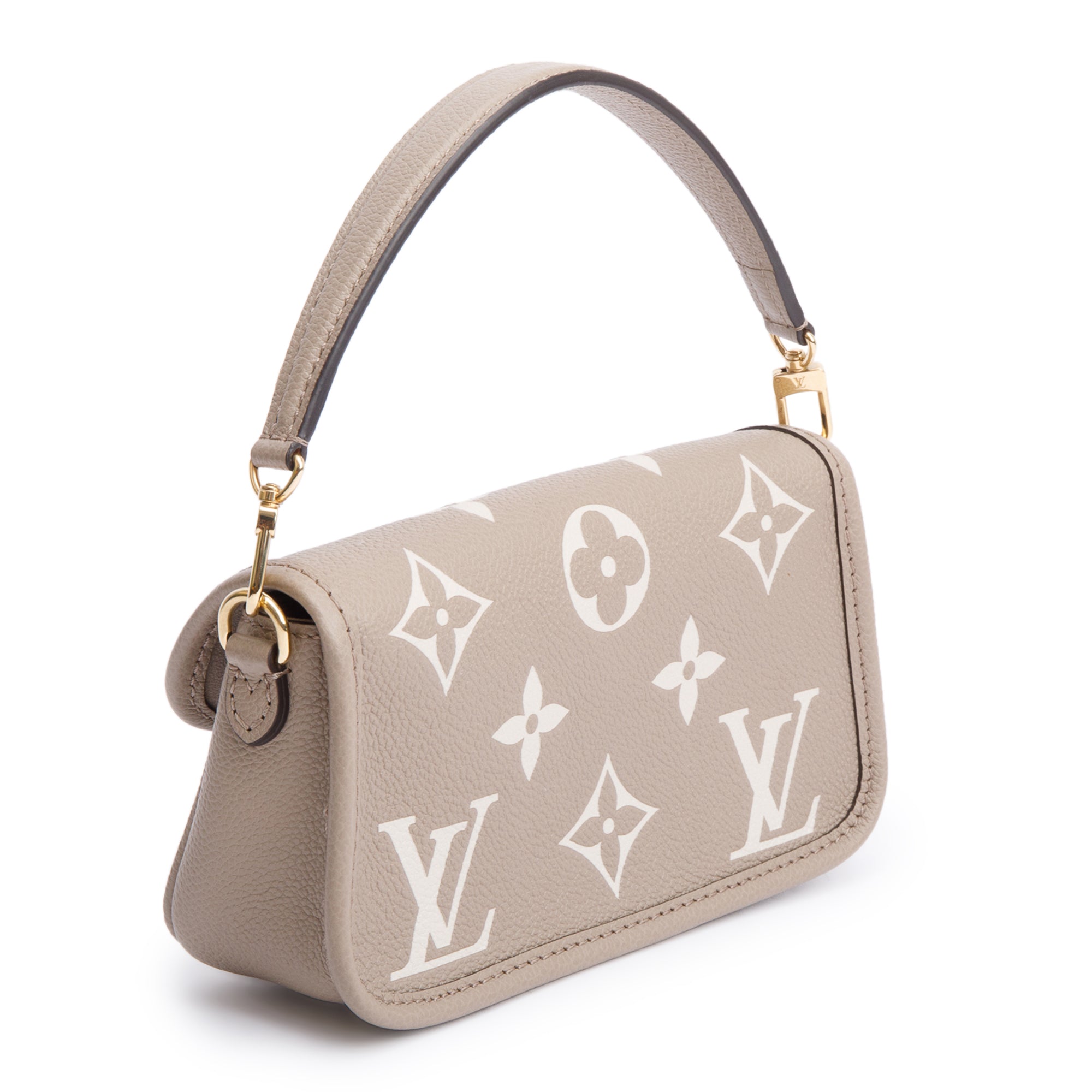 Louis Vuitton 2024 Torterelle Beige/Creme Bicolor Monogram Empreinte Leather Nano Diane w/ Straps, Box & Receipt