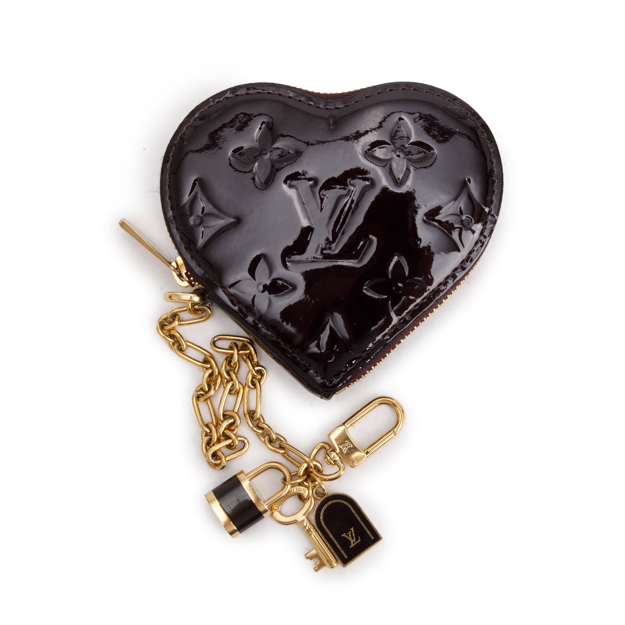 Louis Vuitton Amarante Monogram Vernis Heart Coin Purse