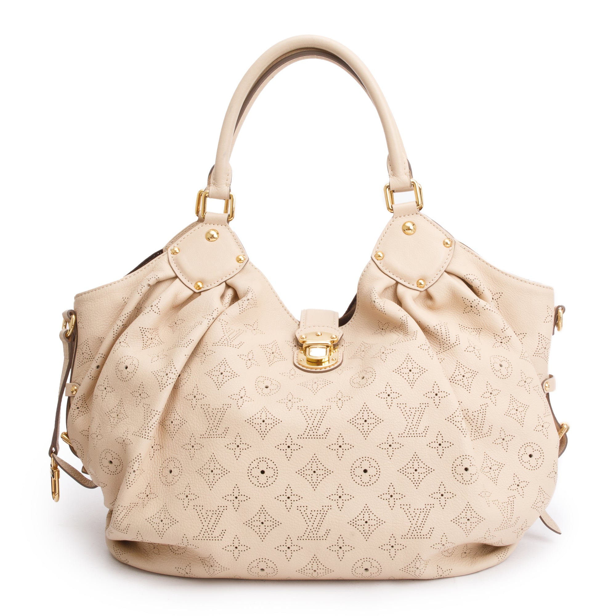Louis Vuitton Beige Mahina Leather L Hobo
