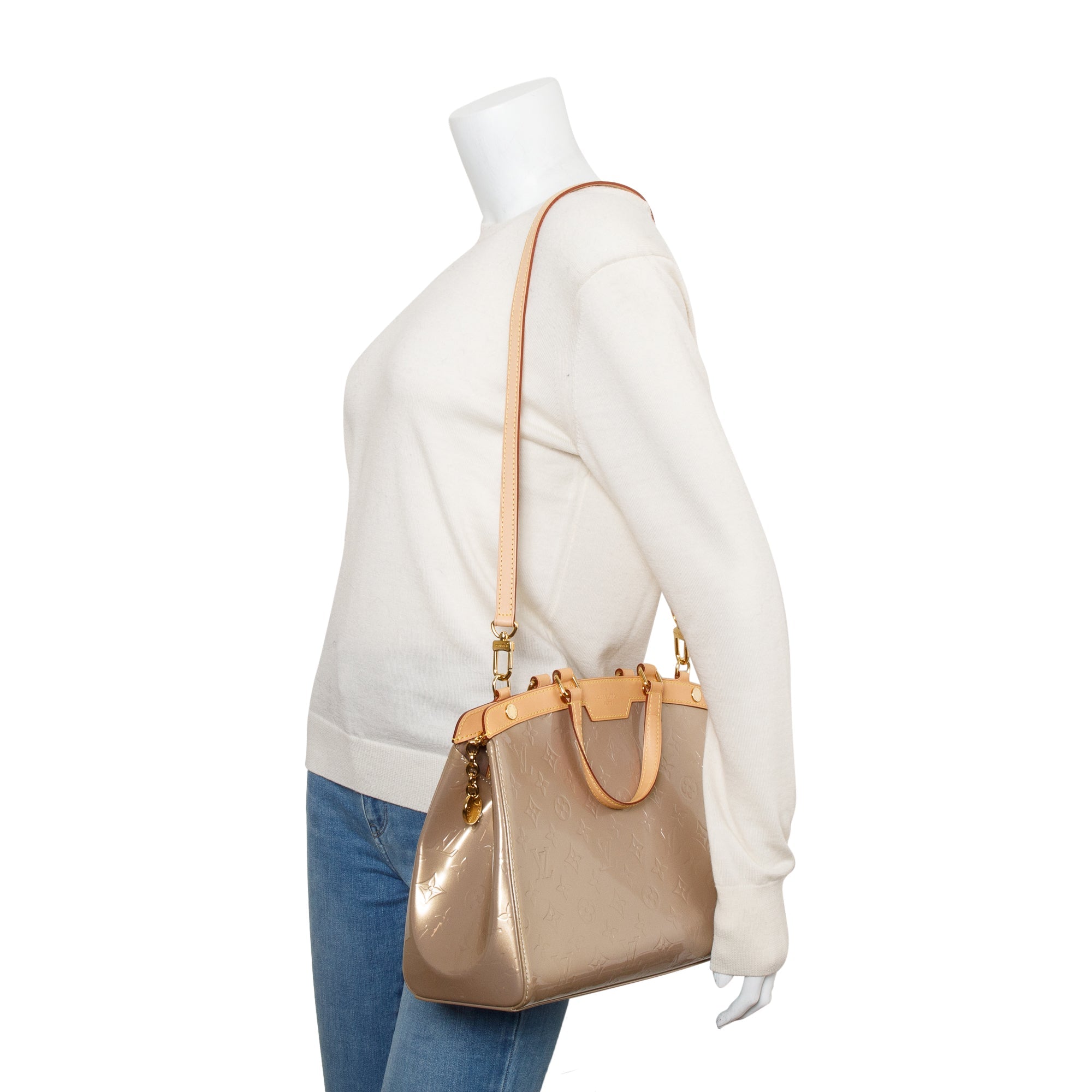 Louis Vuitton Beige Monogram Vernis Brea MM w/ Strap