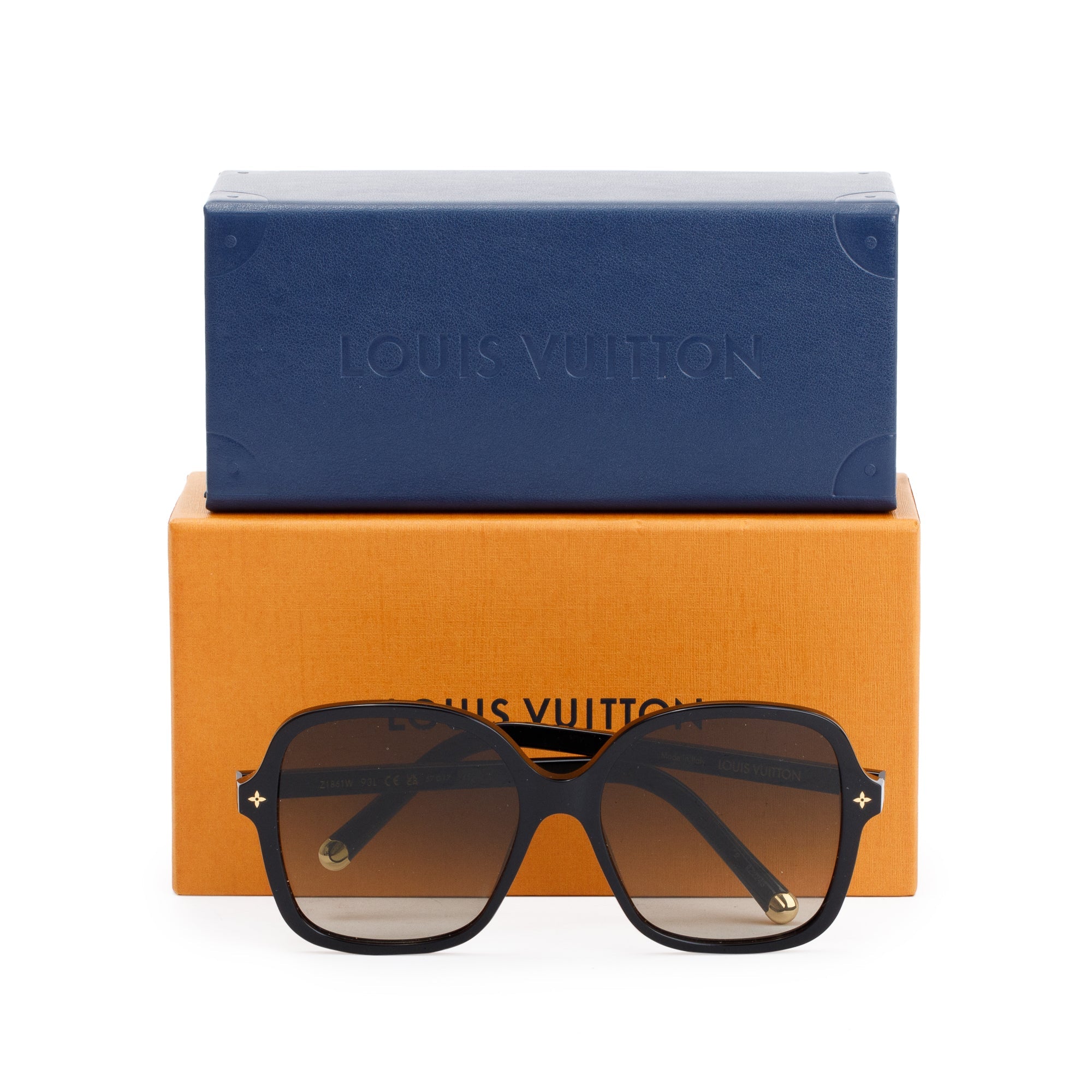 Louis Vuitton Black Acetate My Monogram Light Square Sunglasses w/ Box & Receipt