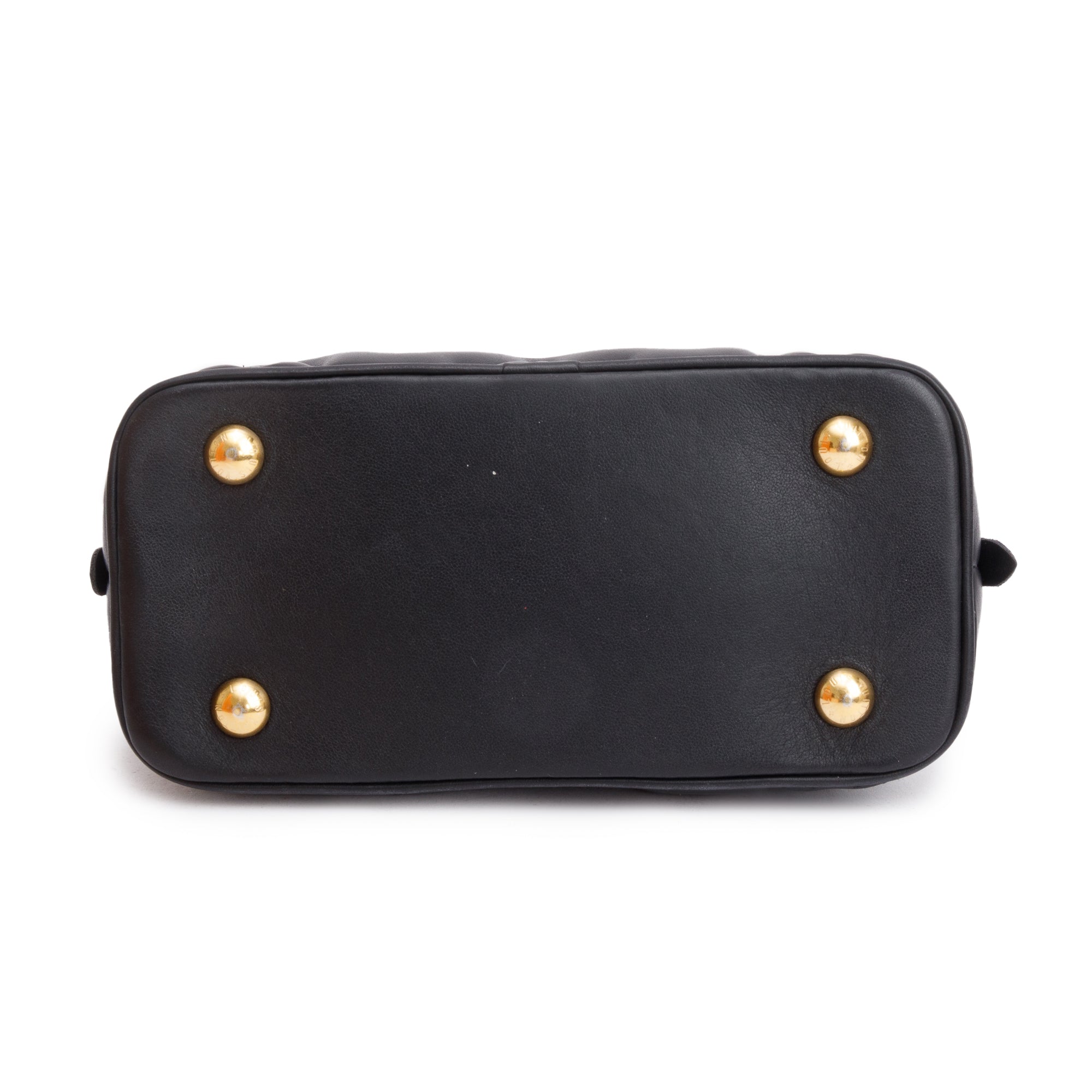 Louis Vuitton Black Bubblegram Embossed Leather Alma BB w/ Strap & Box