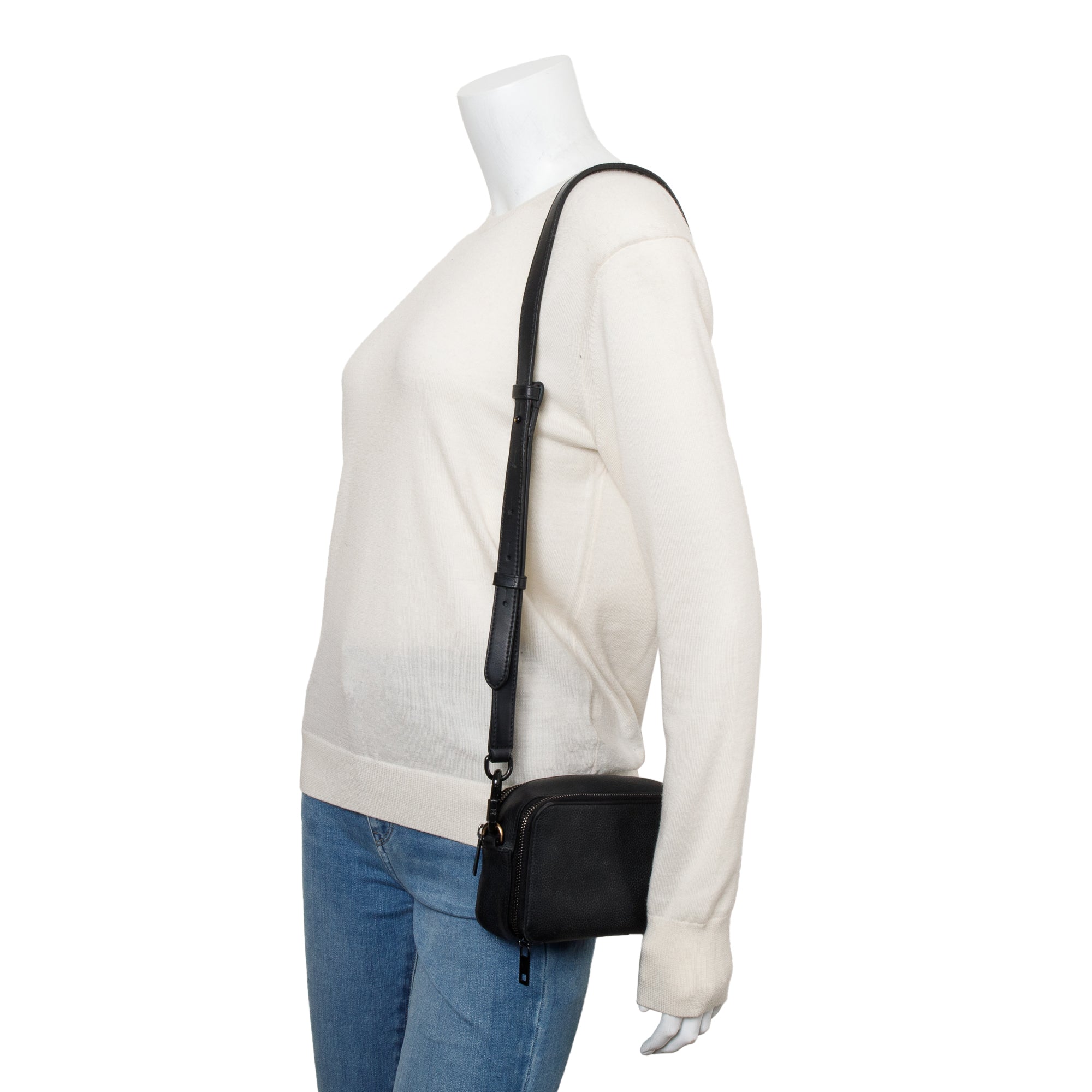 Louis Vuitton Black Calfskin Leather Alpha Wearable Wallet Crossbody