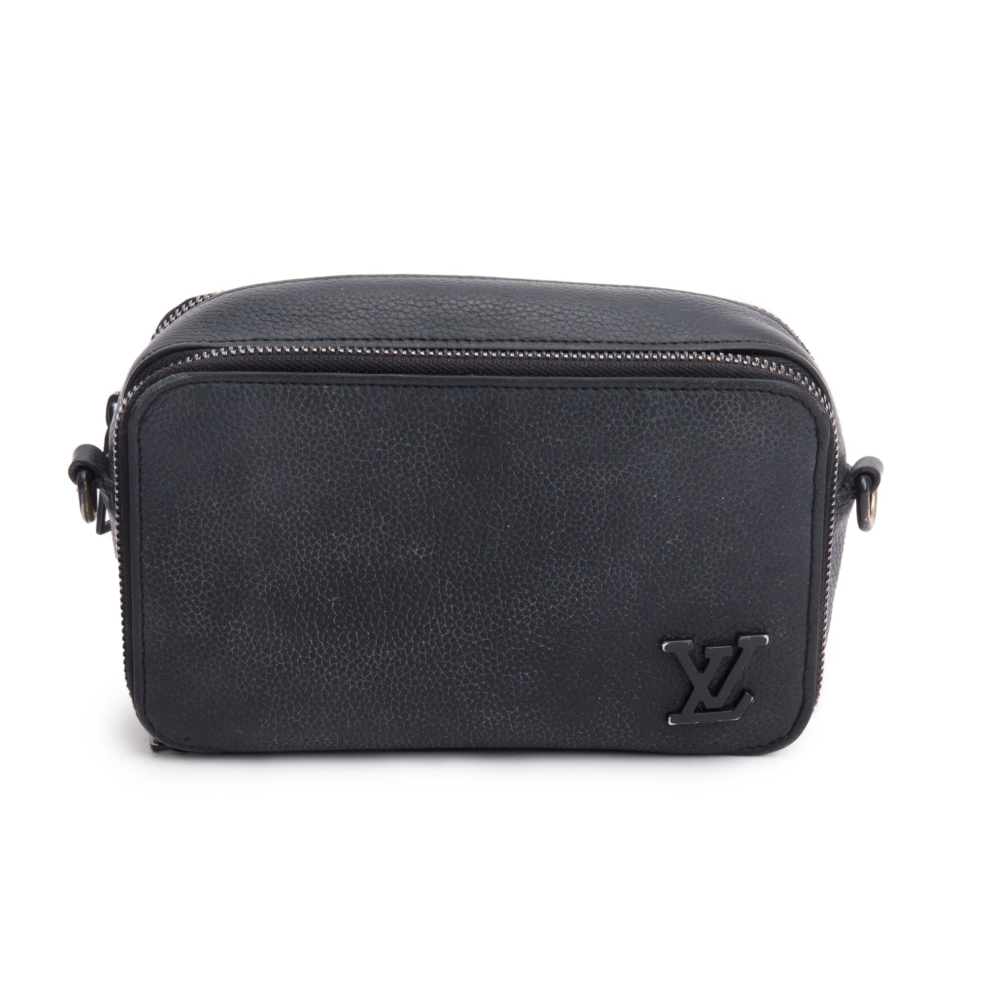 Louis Vuitton Black Calfskin Leather Alpha Wearable Wallet Crossbody