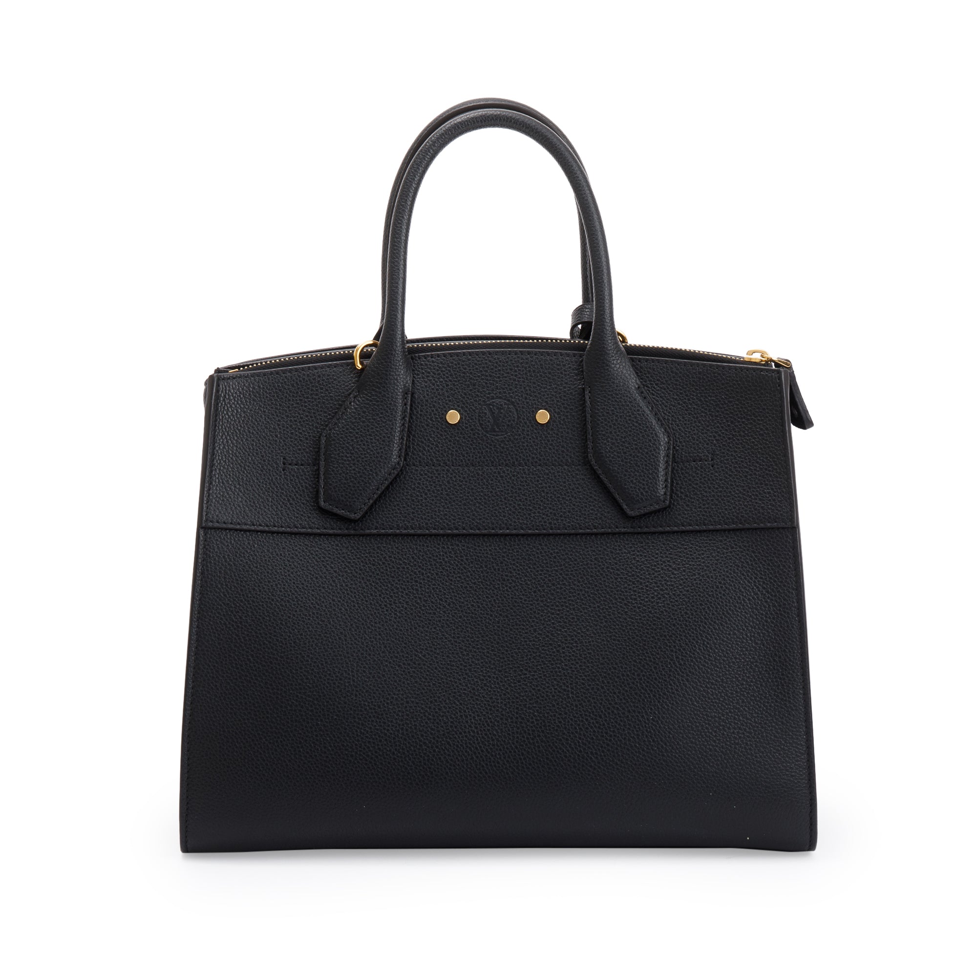 Louis Vuitton Black Calfskin Leather City Steamer MM w/ Strap