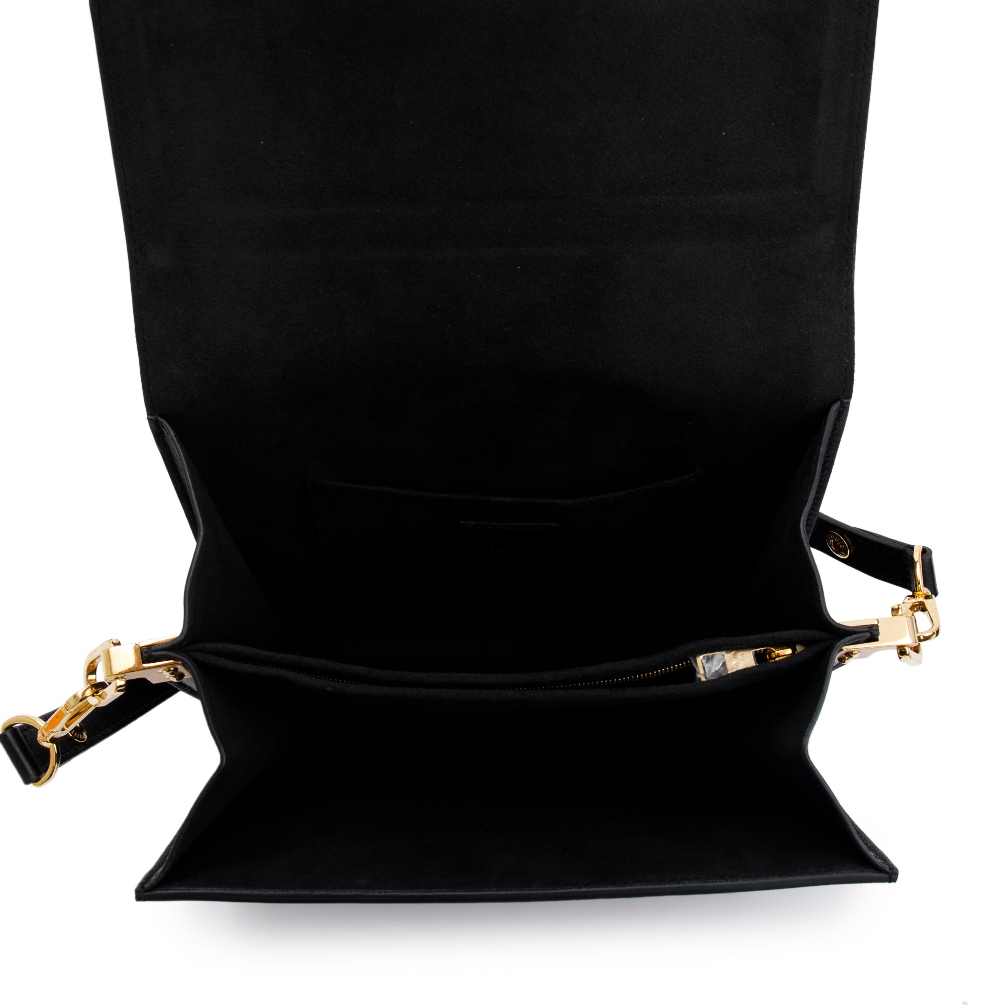 Louis Vuitton Black Calfskin Leather Dauphine MM w/ Strap