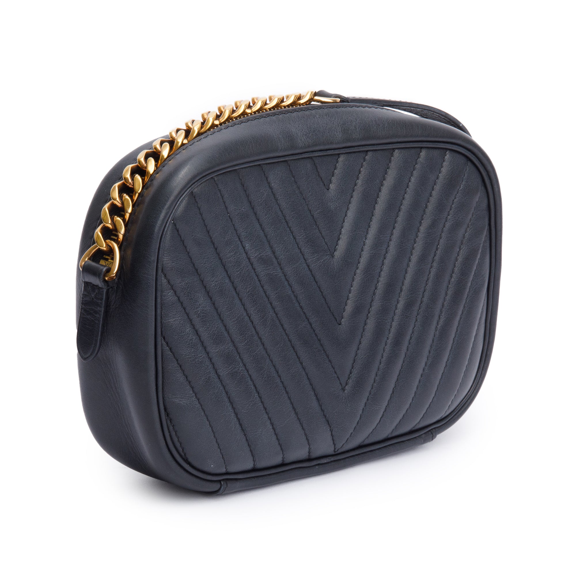 Louis Vuitton Black Calfskin Leather New Wave Camera Bag w/ Box