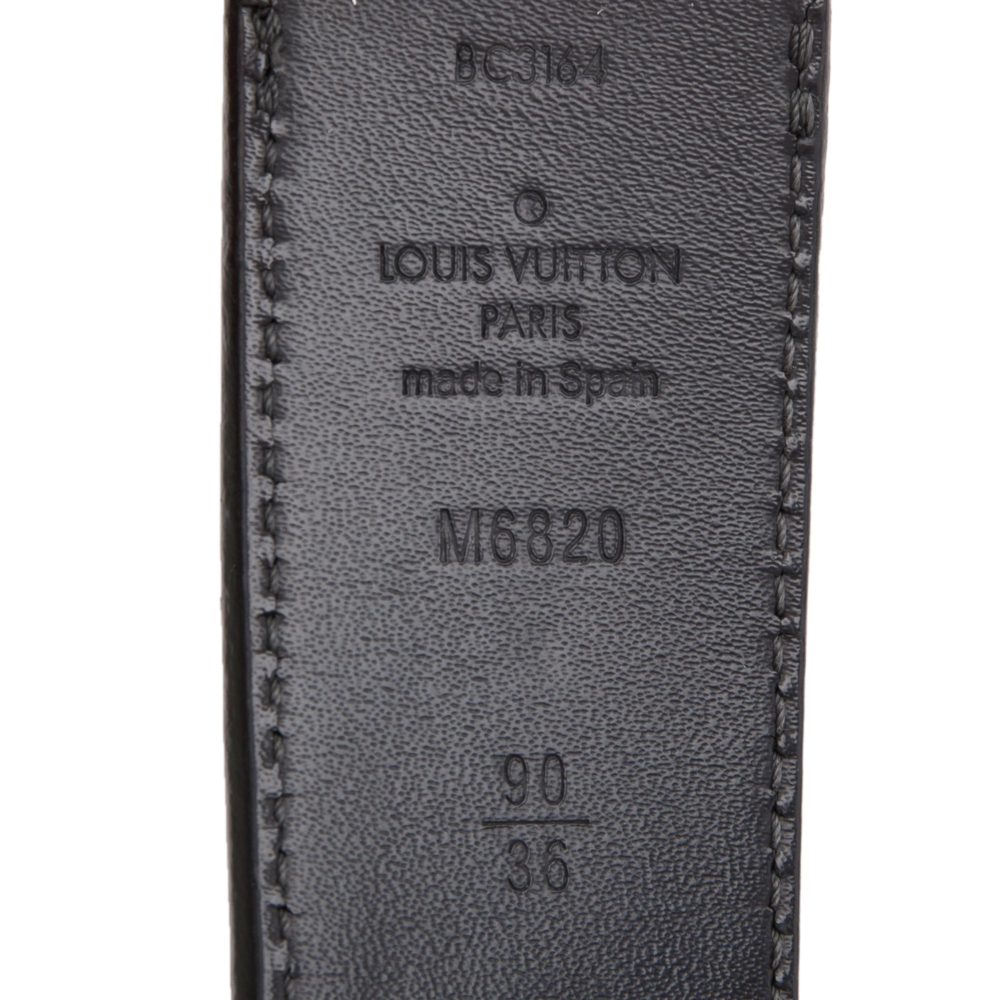 Louis Vuitton Black Calfskin Leather Reversible Inventeur Belt 90 36 w/ Box