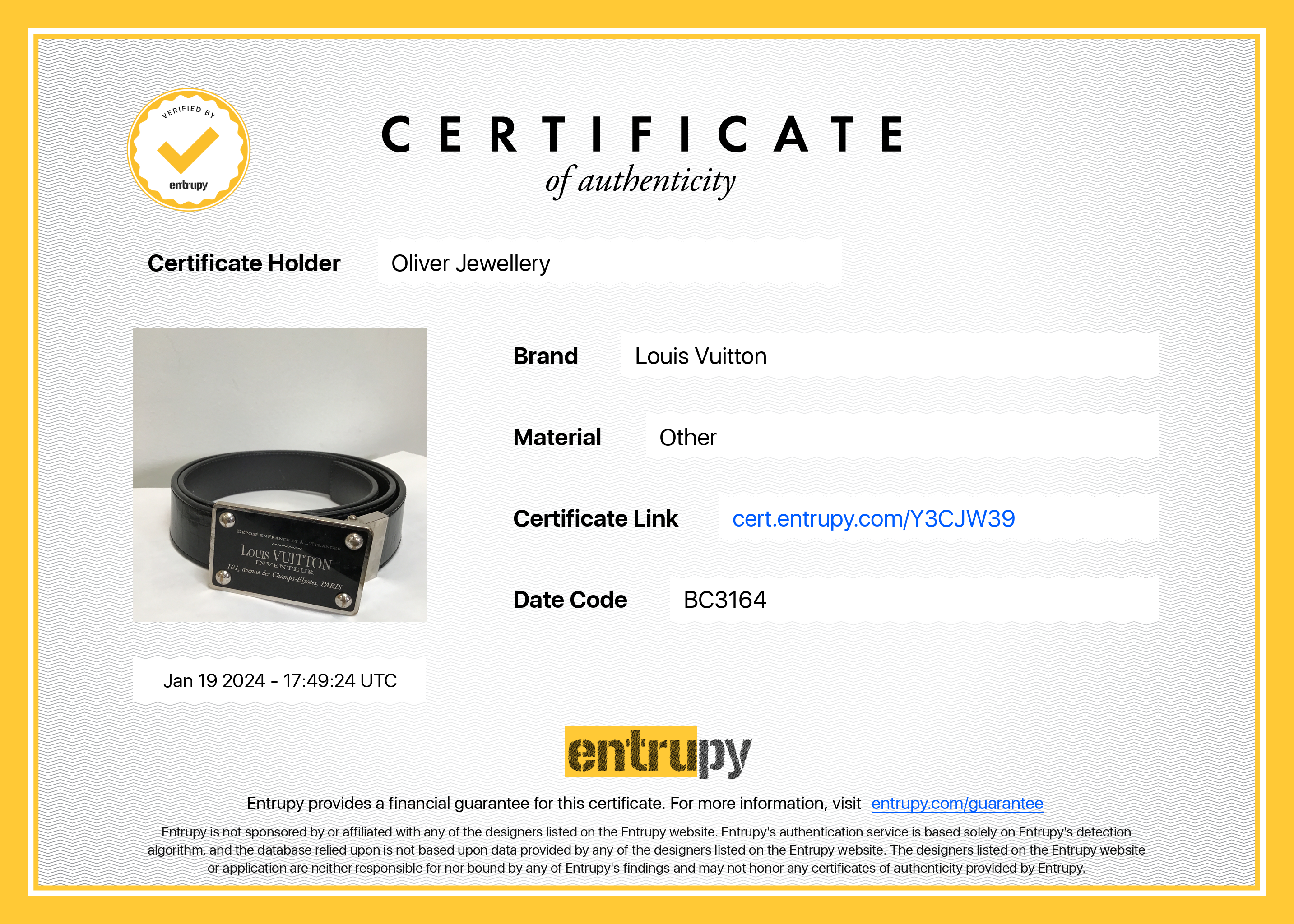 Louis Vuitton Black Calfskin Leather Reversible Inventeur Belt 90 36 w/ Box