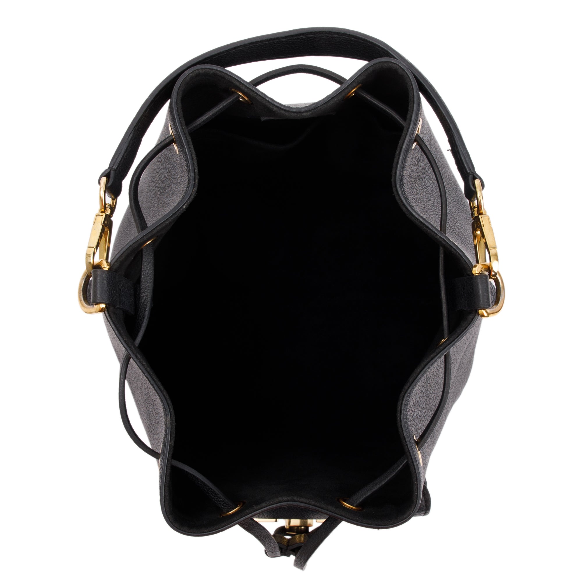 Louis Vuitton Black Calfskin Lockme Bucket Bag w/ Strap