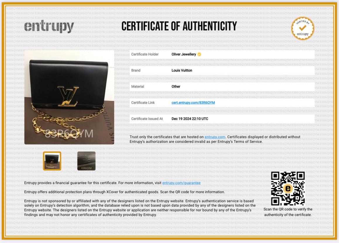 Louis Vuitton Black Calfskin Louise Chain Clutch MM w/ Box & Receipt