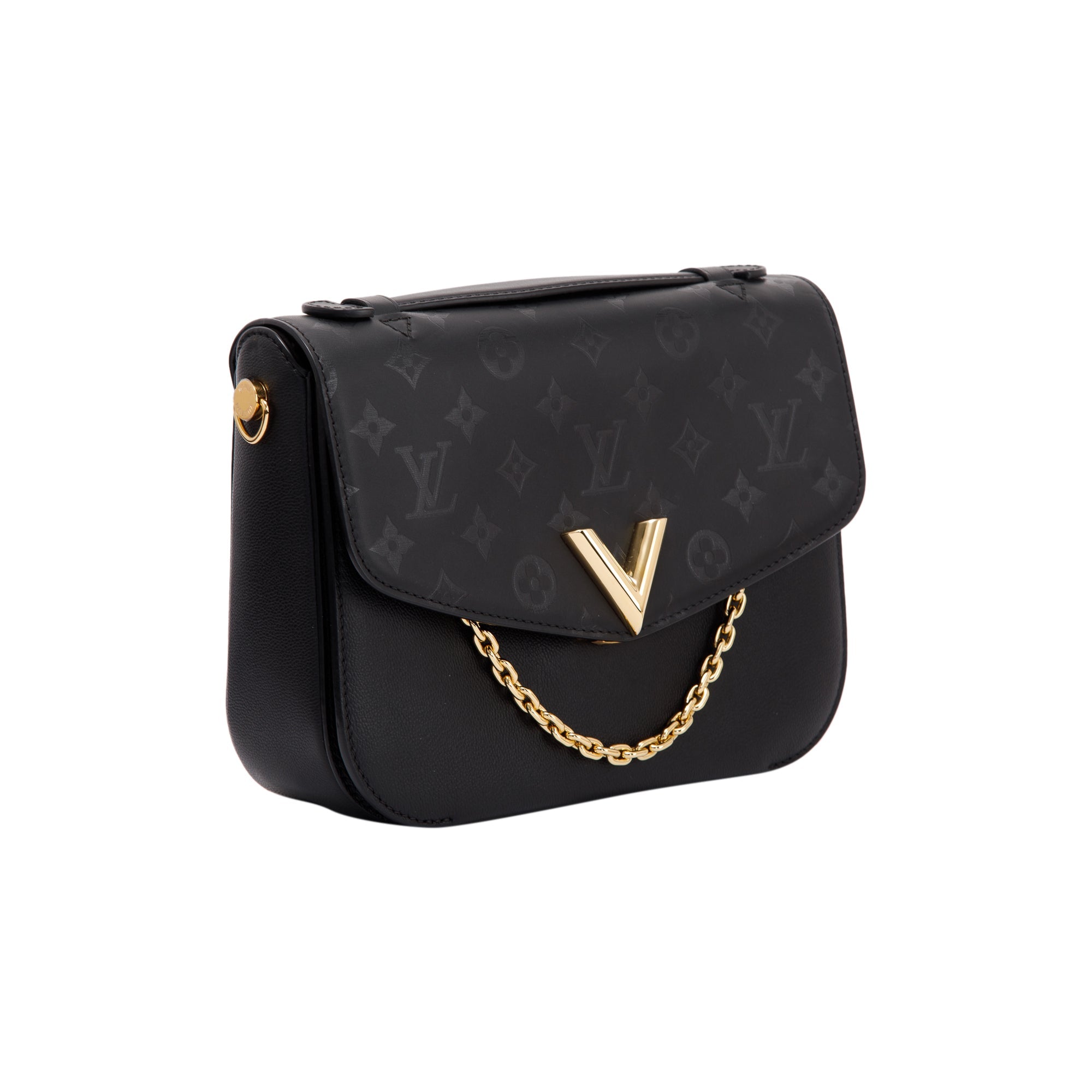 Louis Vuitton Black Calfskin Monogram Very Messenger Bag