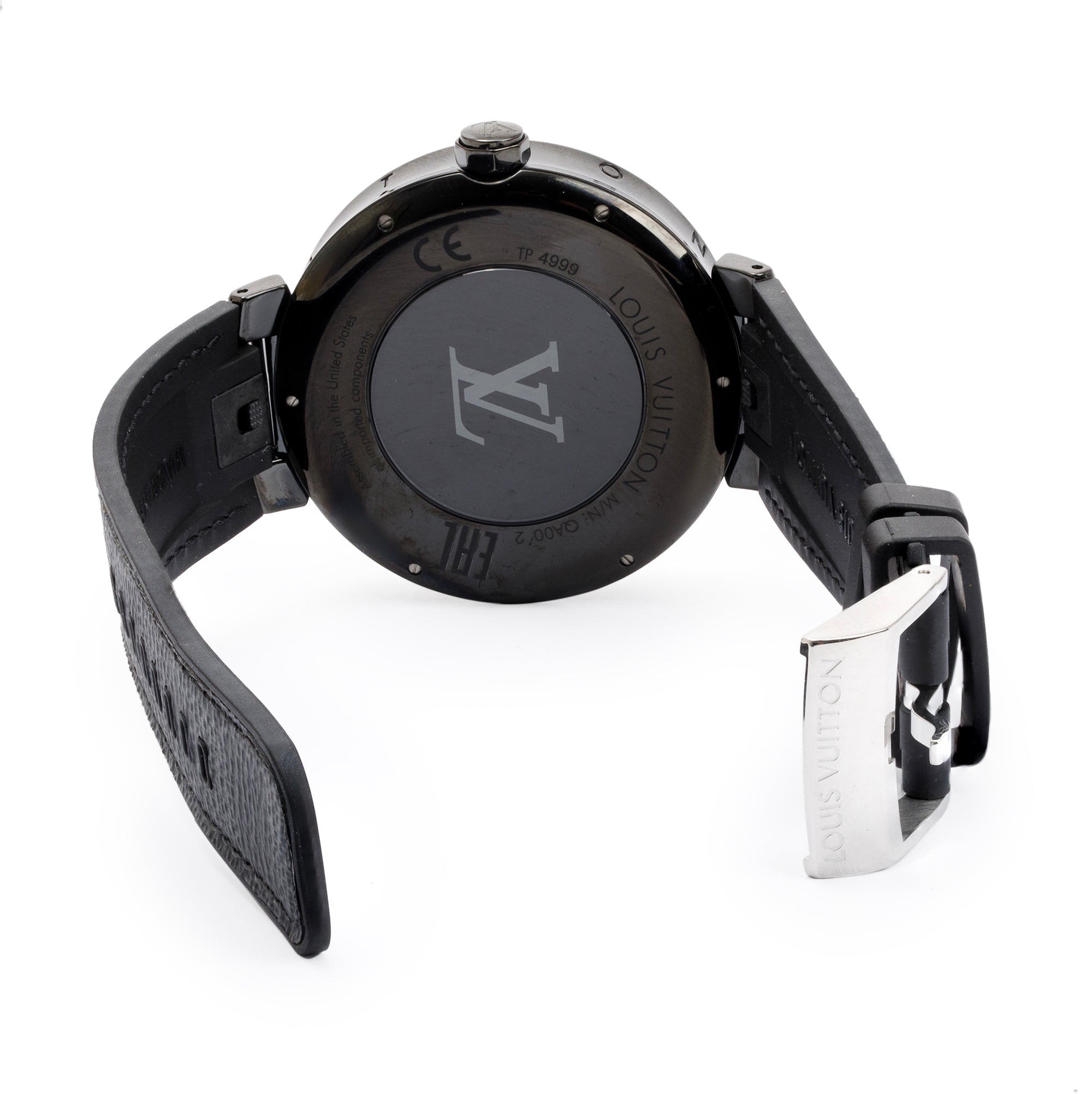 Louis Vuitton Black Coated Stainless Steel Tambour Horizon 42 MM Digital Smart Watch w/ Charger