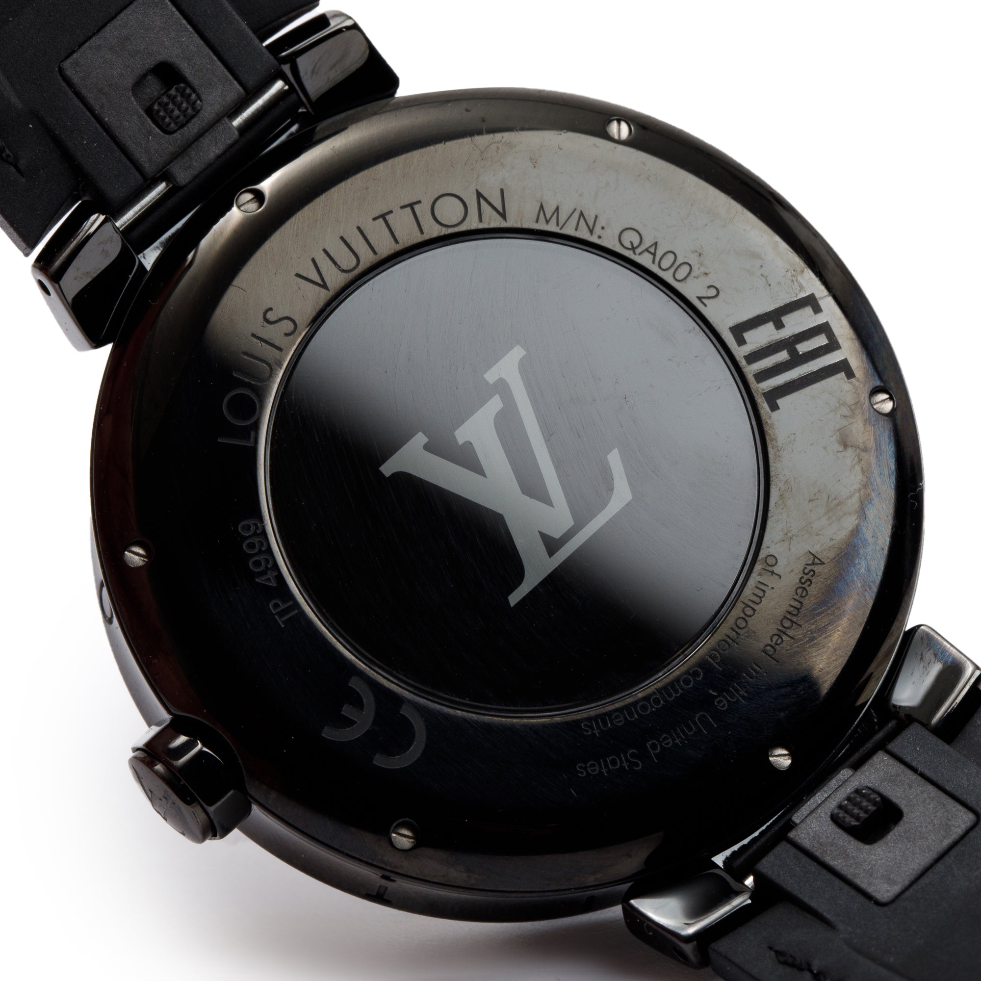Louis Vuitton Black Coated Stainless Steel Tambour Horizon 42 MM Digital Smart Watch w/ Charger