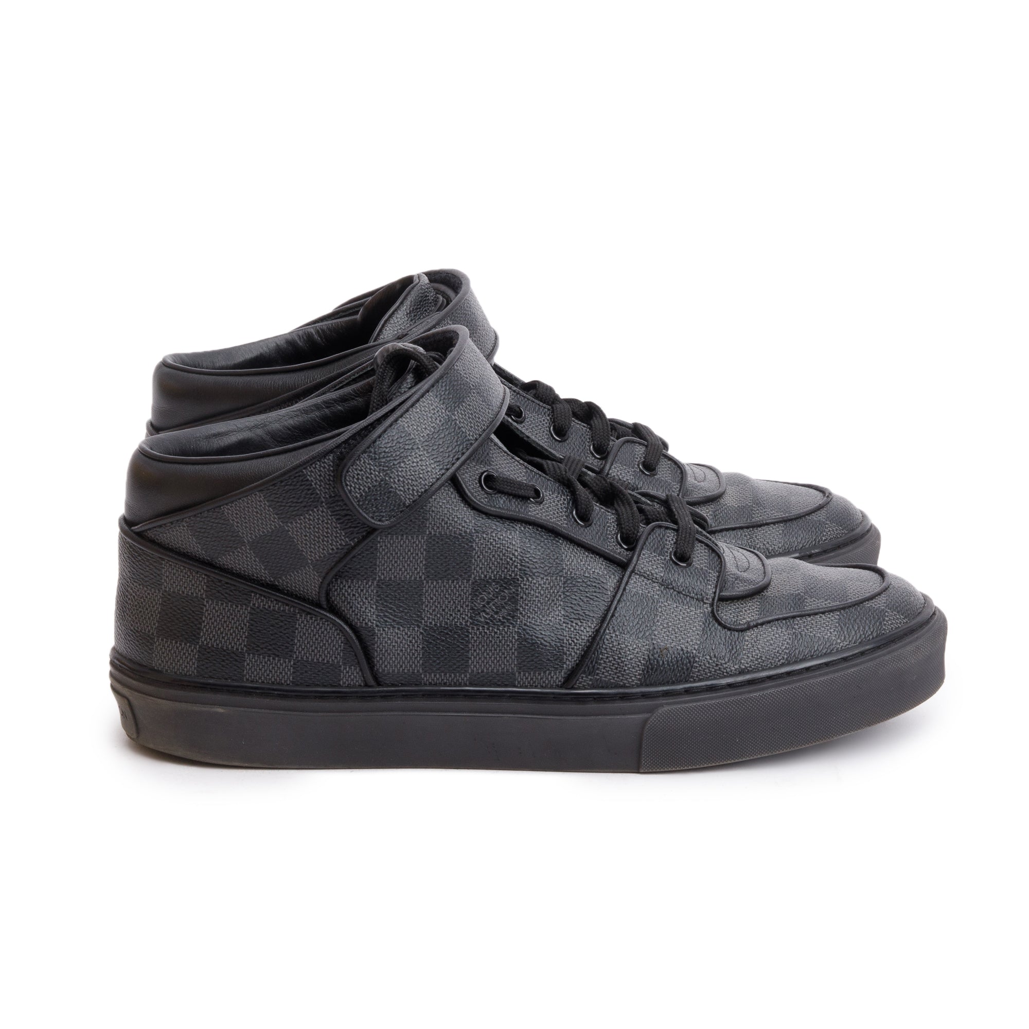 Louis Vuitton Black Damier Graphite Canvas Acapulco Mid-Top Sneakers, Size 9 w/ Box