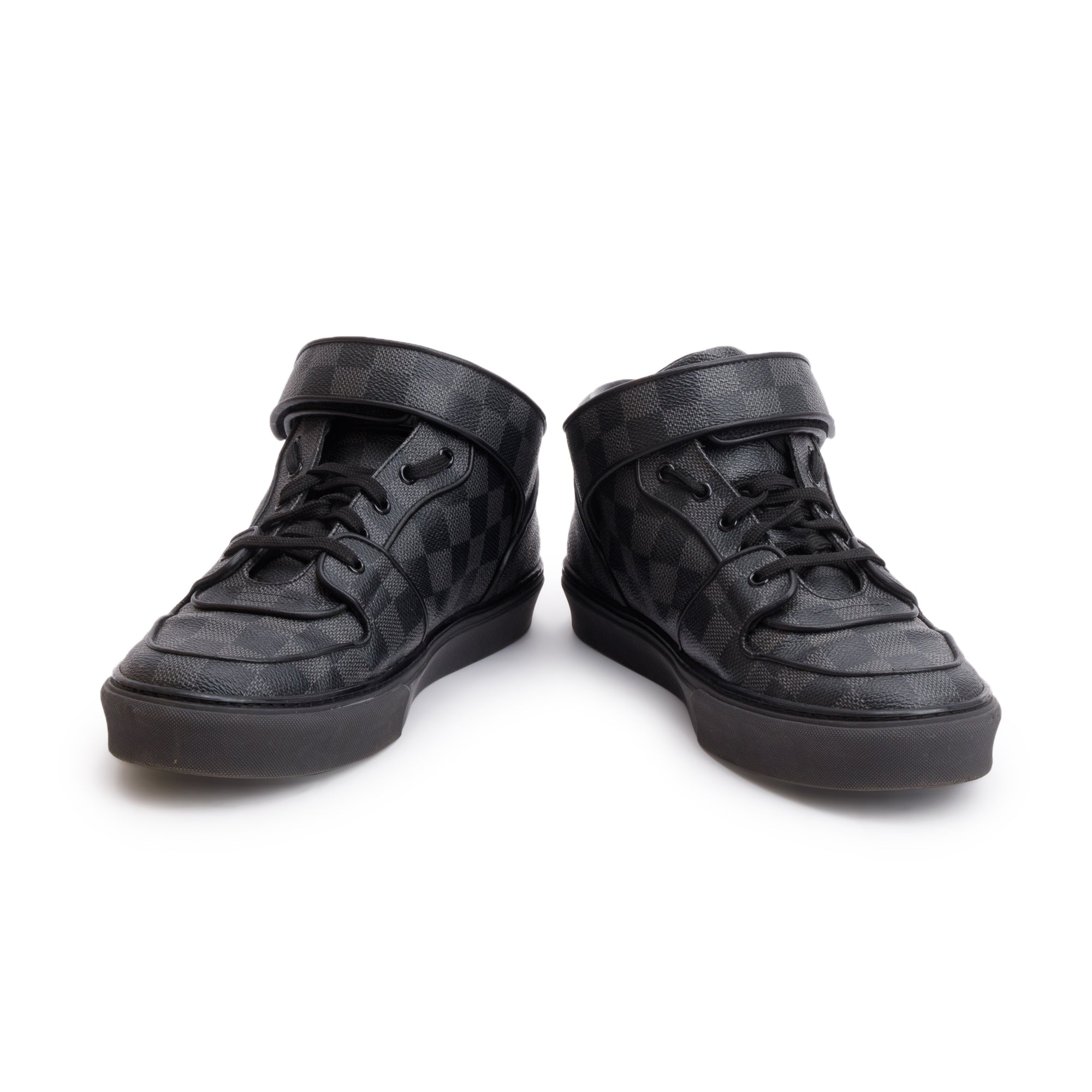 Louis Vuitton Black Damier Graphite Canvas Acapulco Mid-Top Sneakers, Size 9 w/ Box