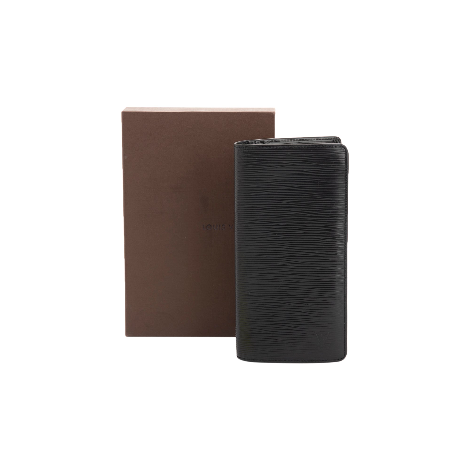 Louis Vuitton Black Epi Brazza Wallet w/ Box