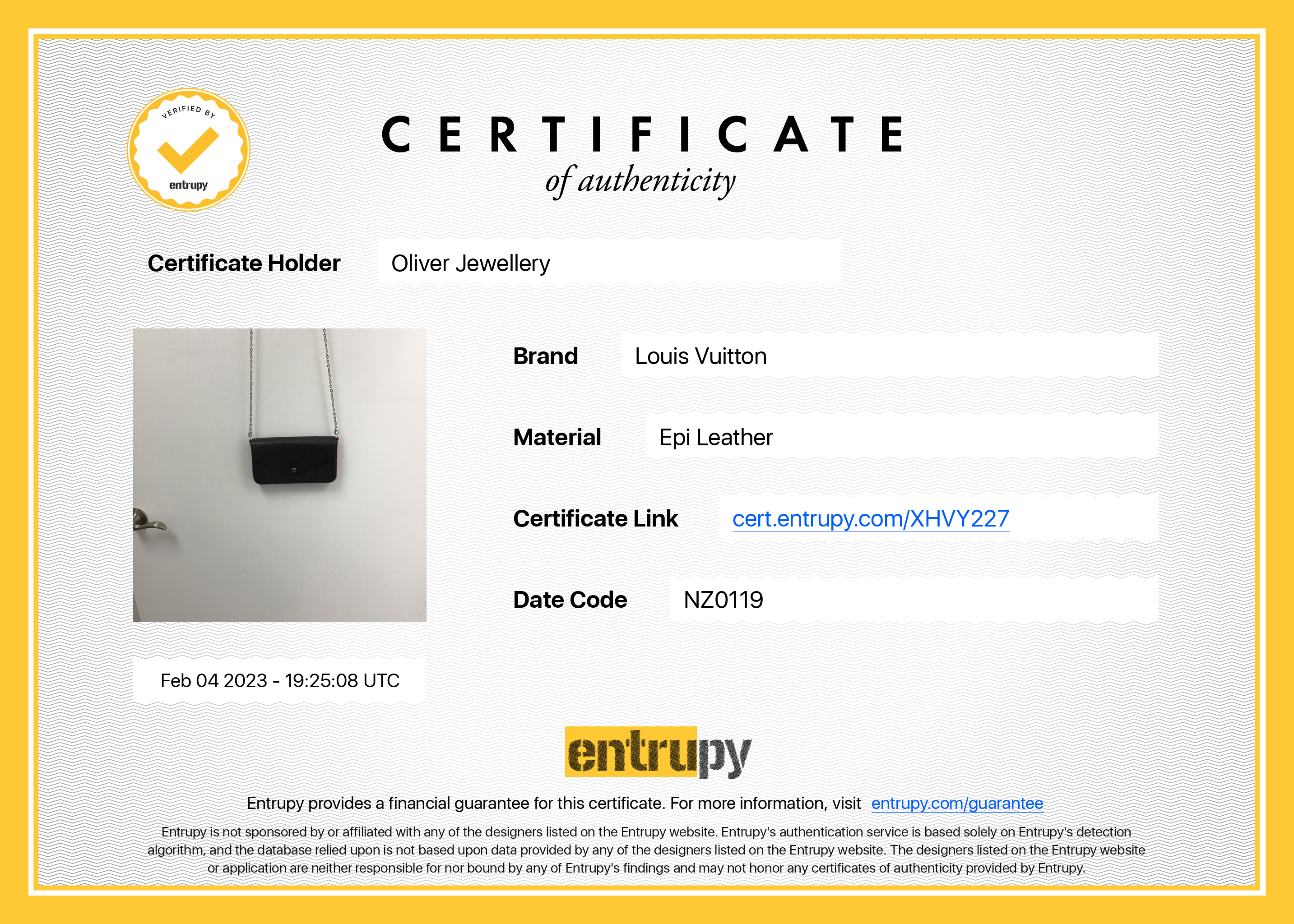 Louis Vuitton Black Epi Felicie Pochette Bag w/ Inserts, Box & Receipt