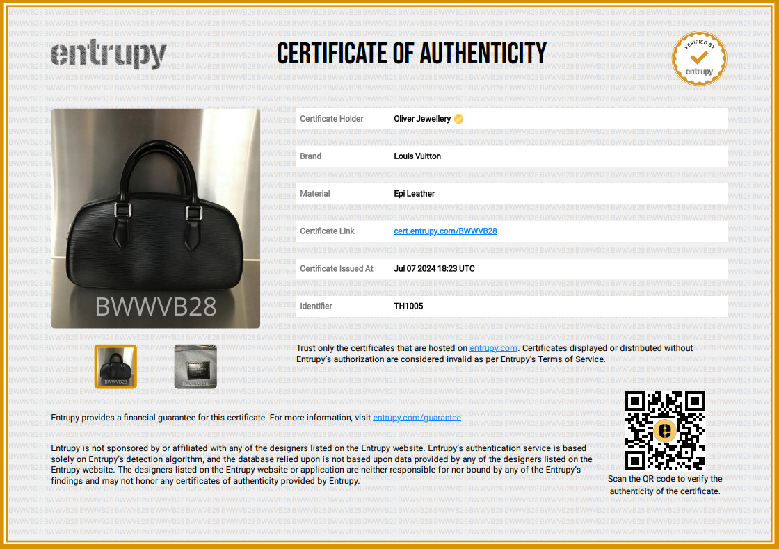 Louis Vuitton Black Epi Jasmin Bag