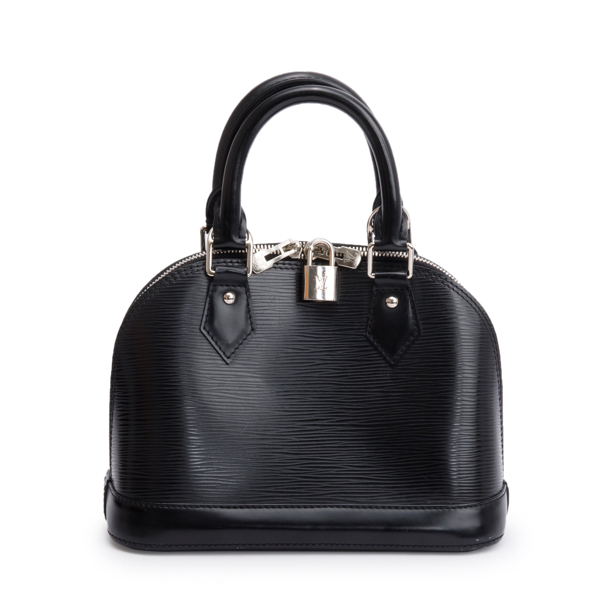 Louis Vuitton Black Epi Leather Alma BB w/ Box & Strap