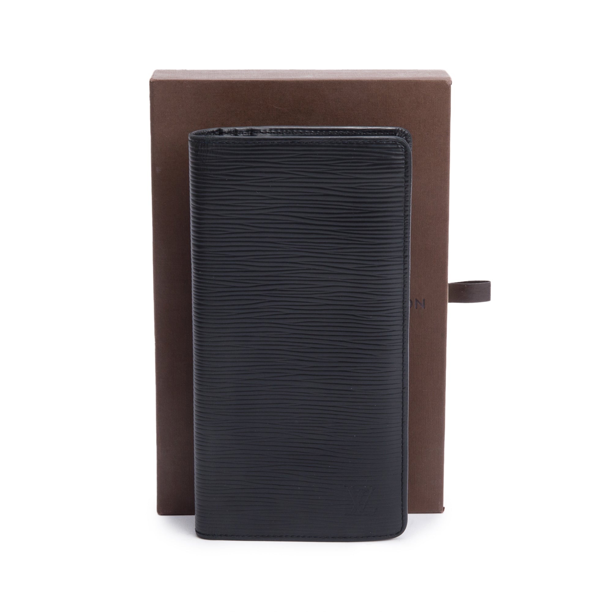 Louis Vuitton Black Epi Leather Brazza Wallet w/ Box