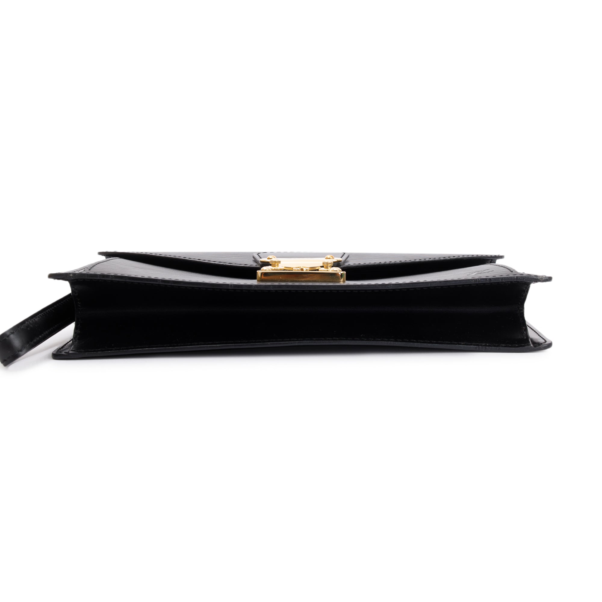 Louis Vuitton Black Epi Leather Pochette Sellier Dragonne Wristlet Clutch