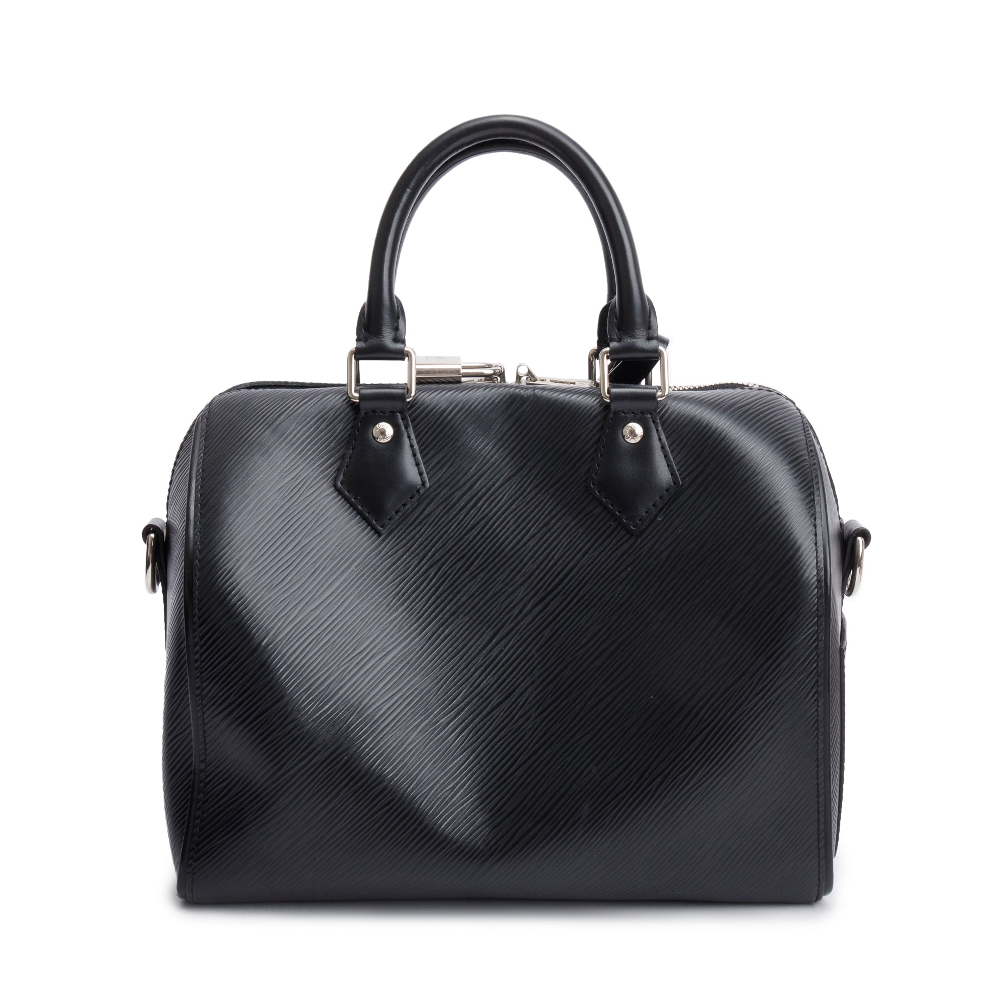 Louis Vuitton Black Epi Leather Speedy Bandouliere 25 w/ Strap