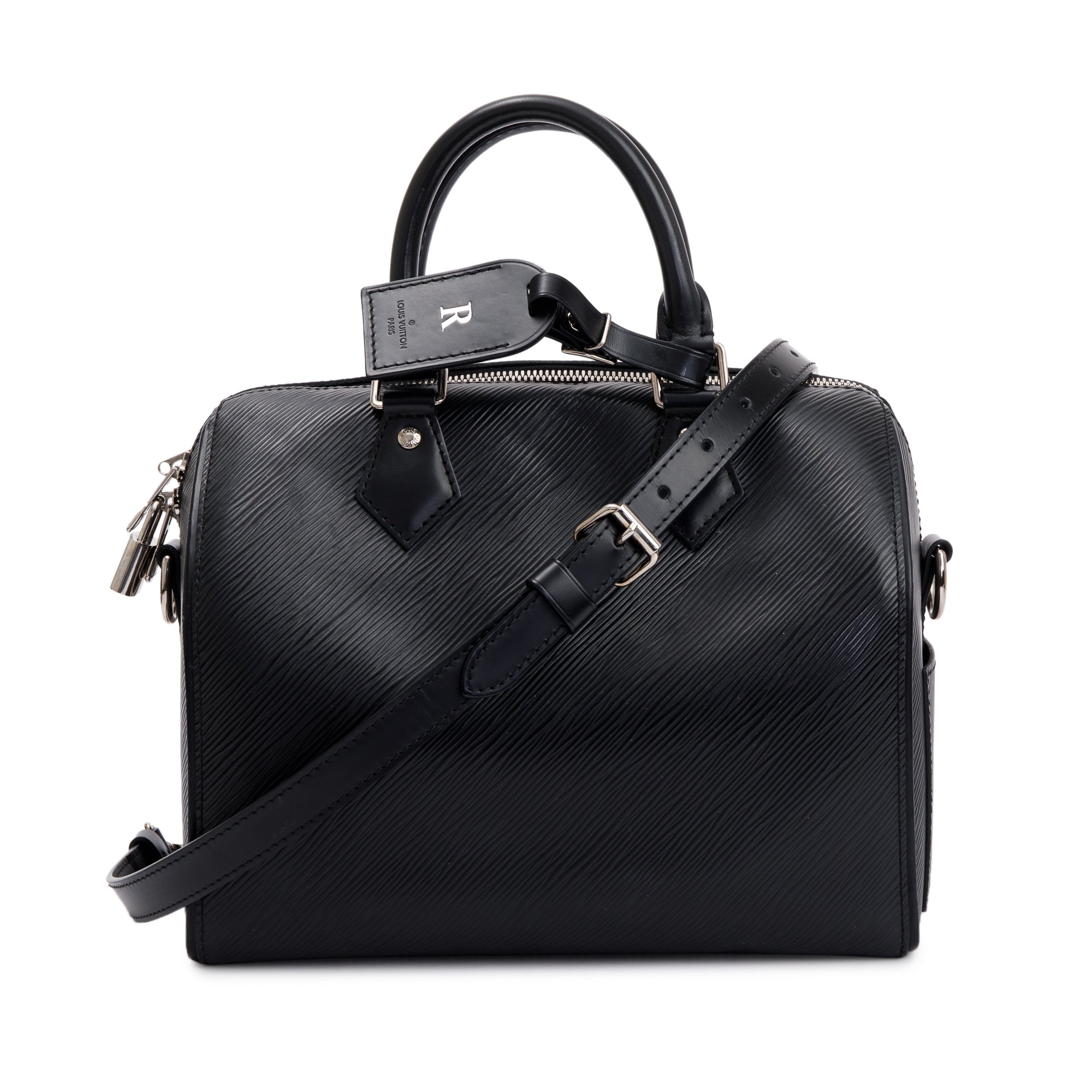 Louis Vuitton Black Epi Leather Speedy Bandouliere 25 w/ Strap