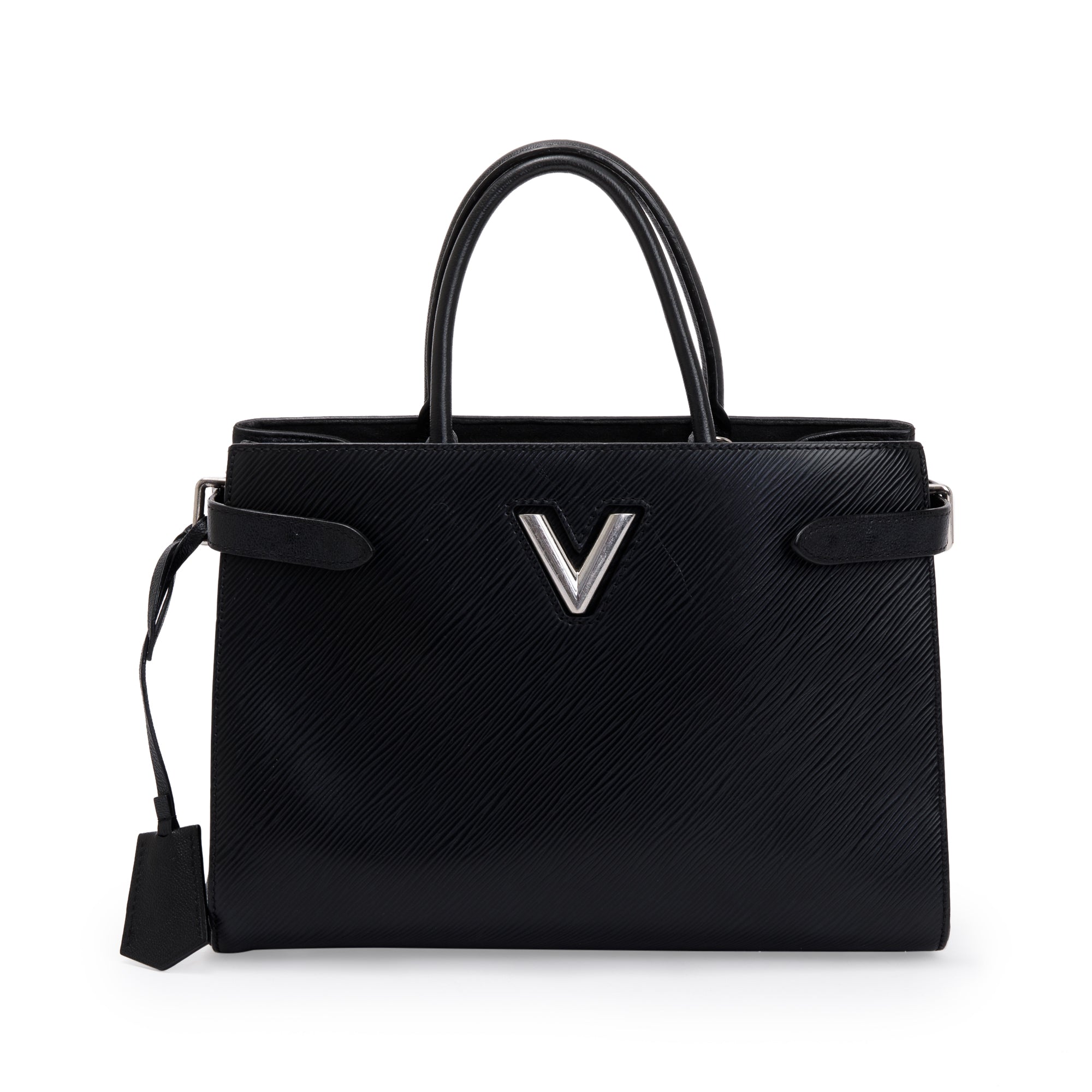 Louis Vuitton Black Epi Leather Twist Tote w/ Strap