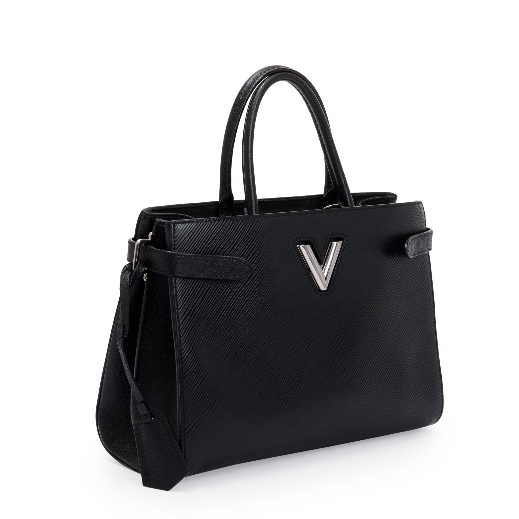 Louis Vuitton Black Epi Leather Twist Tote w/ Strap