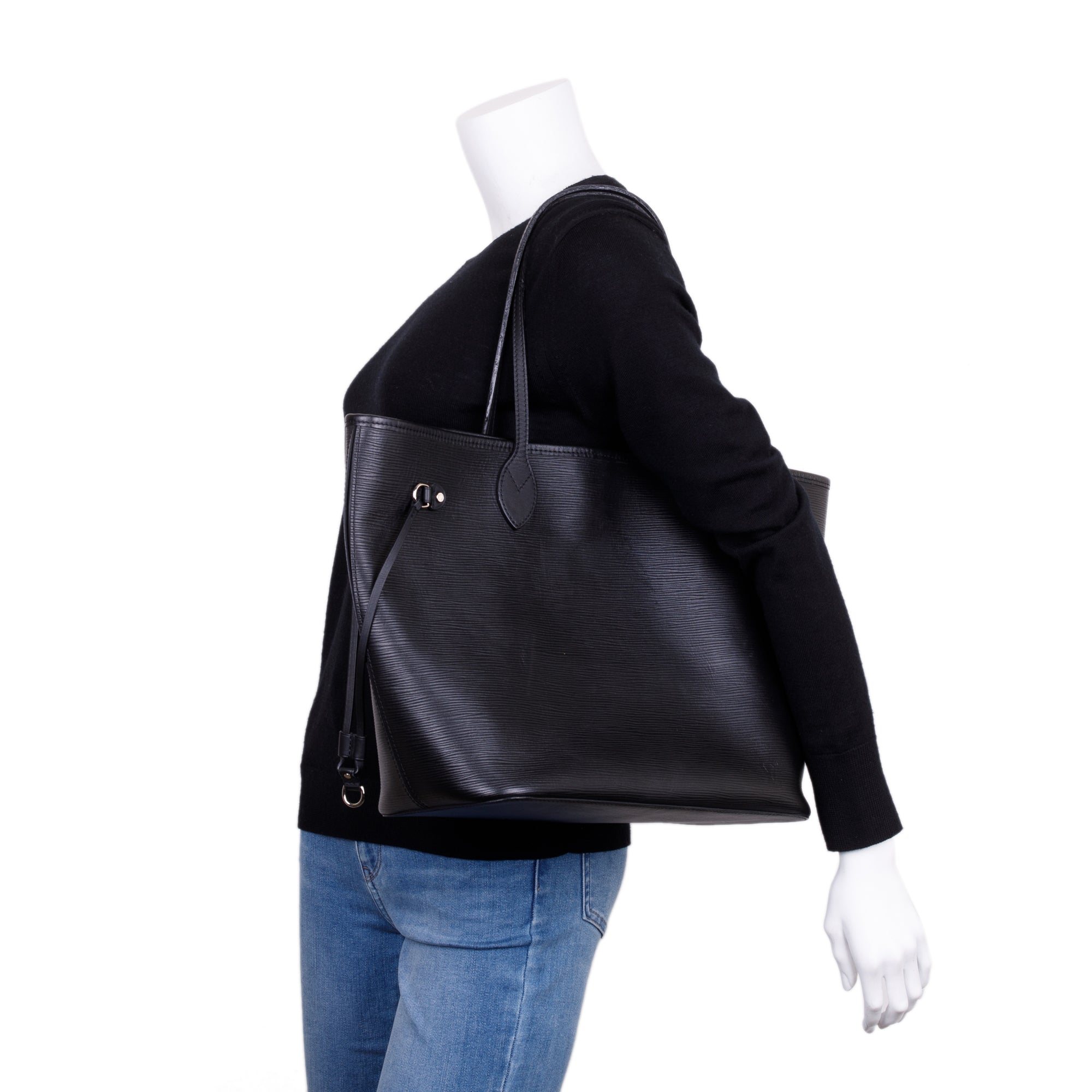 Louis Vuitton Black Epi Neverfull MM w/ Pouch