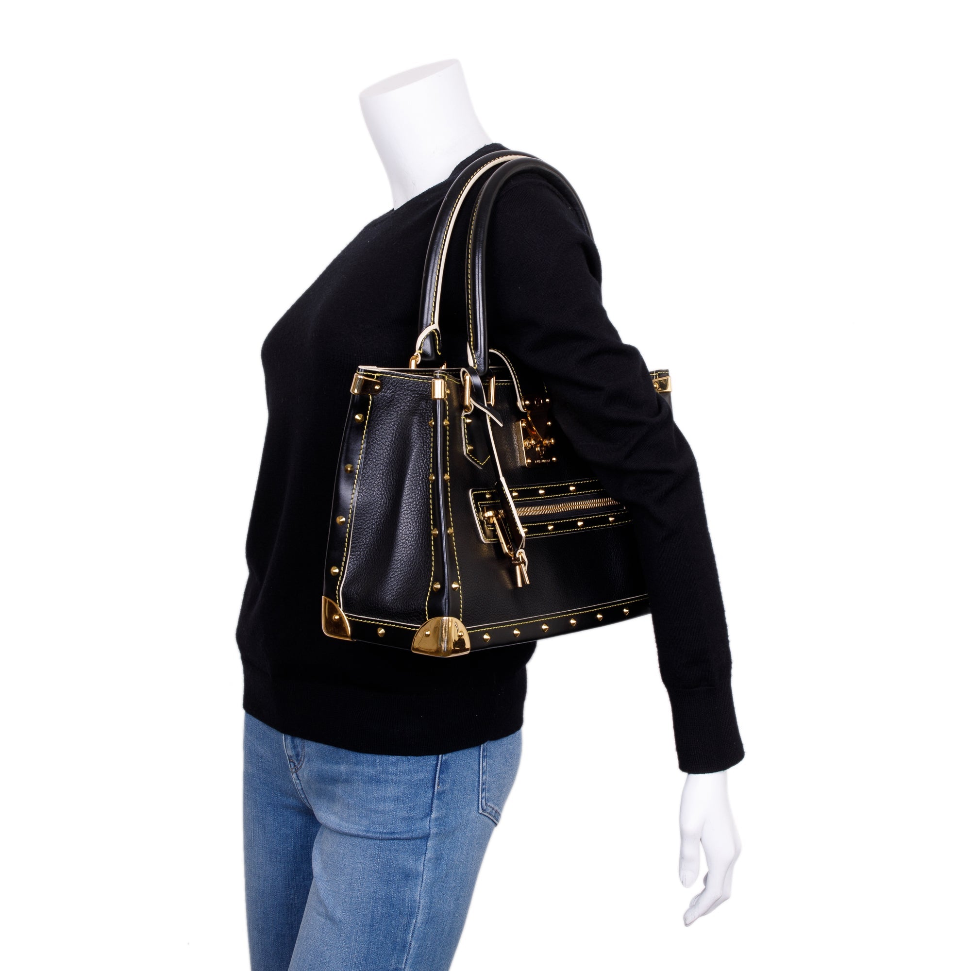 Louis Vuitton Black Goatskin Leather Suhali Le Fabuleux Bag