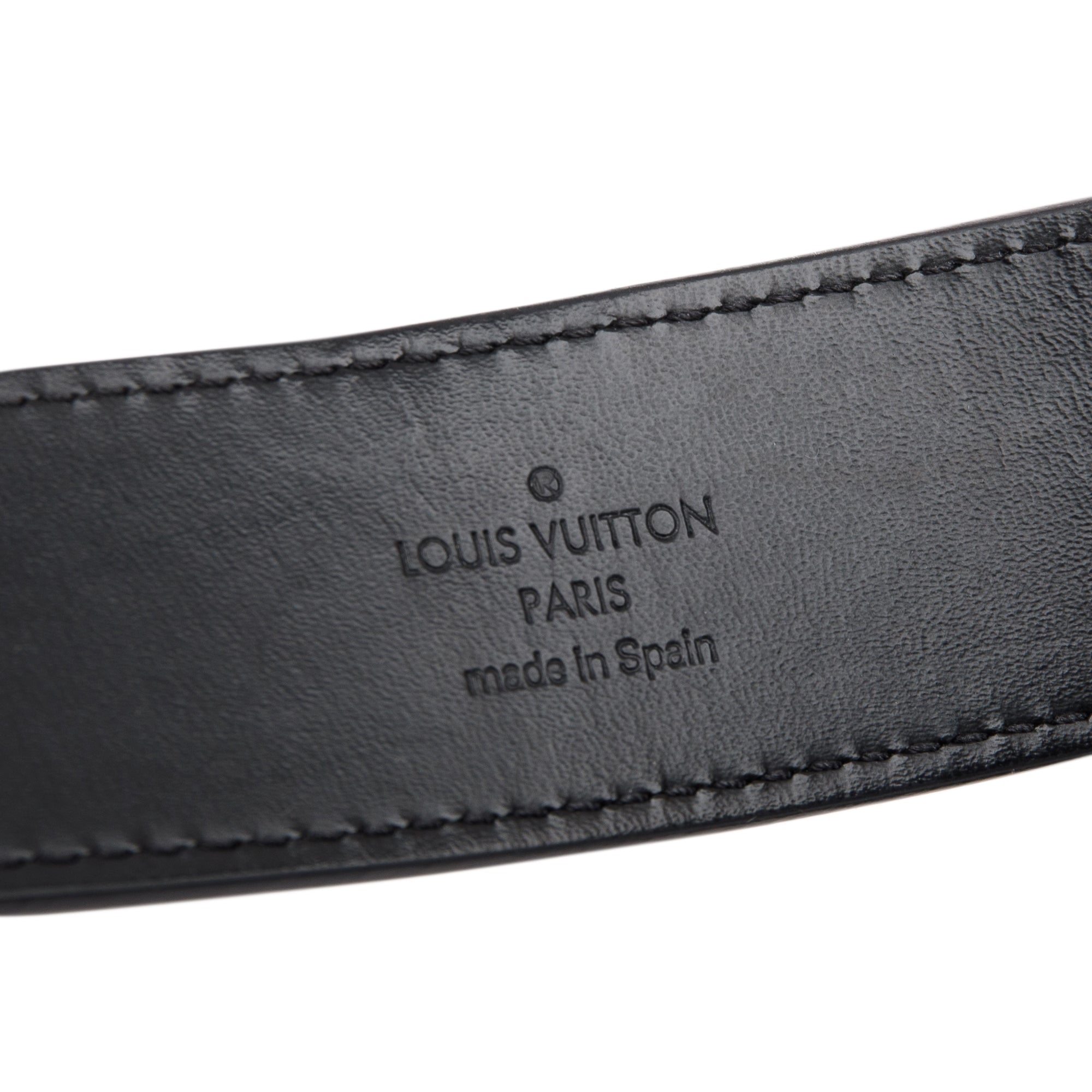 Louis Vuitton Black LV Initiales 35MM Taiga Leather Belt