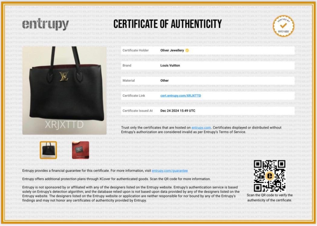 Louis Vuitton Black Leather LockMe Shopper Tote w/ Box