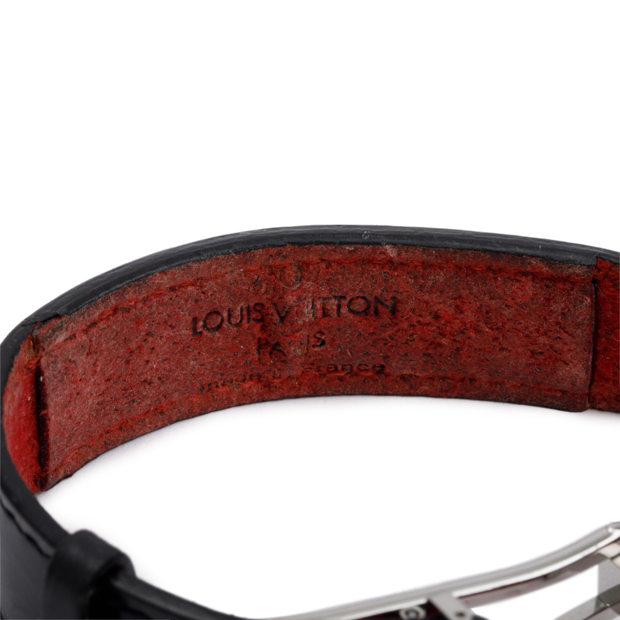 Louis Vuitton Black Leather Monogram Wish Bracelet