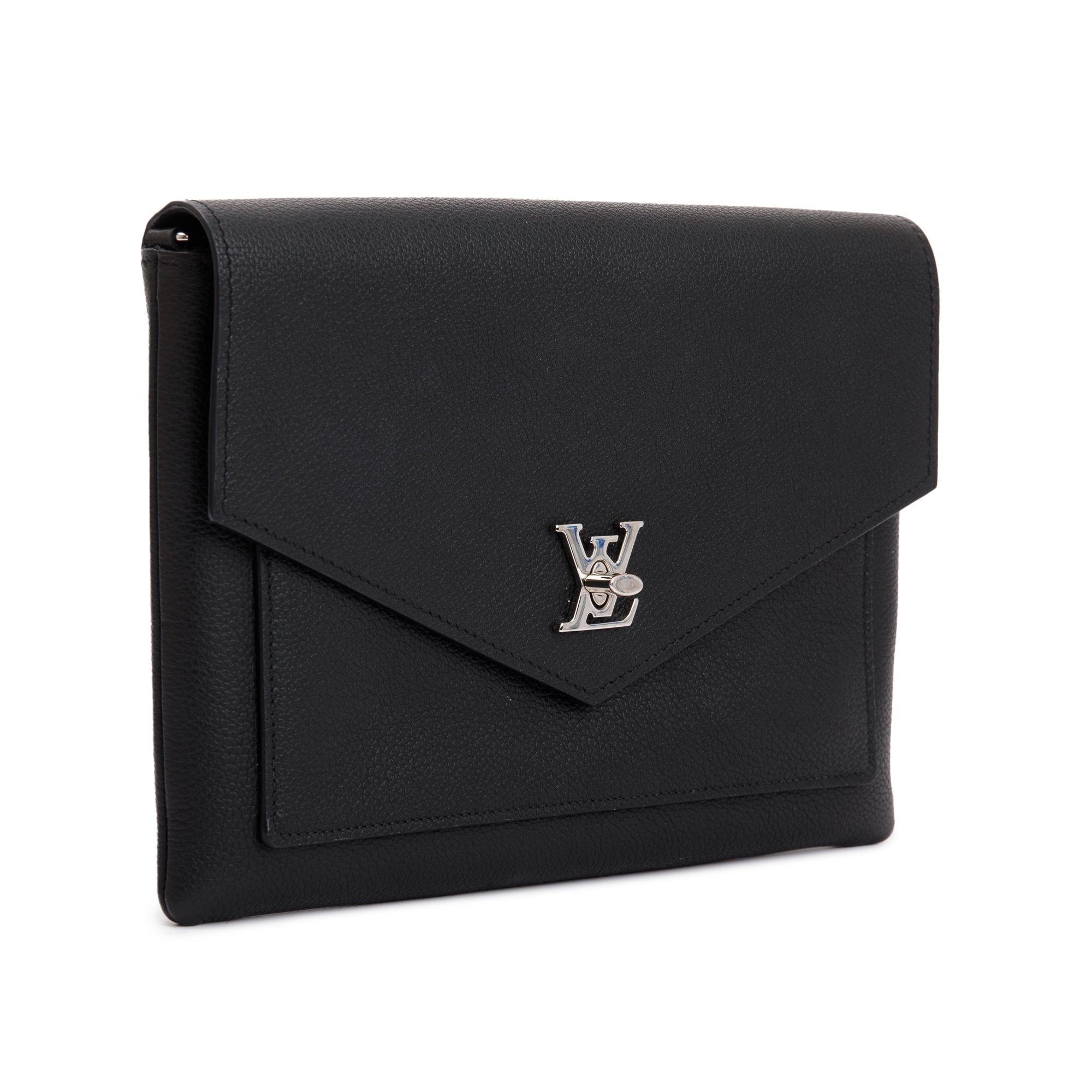 Louis Vuitton Black Leather MyLockME Chain Pochette w/ Box