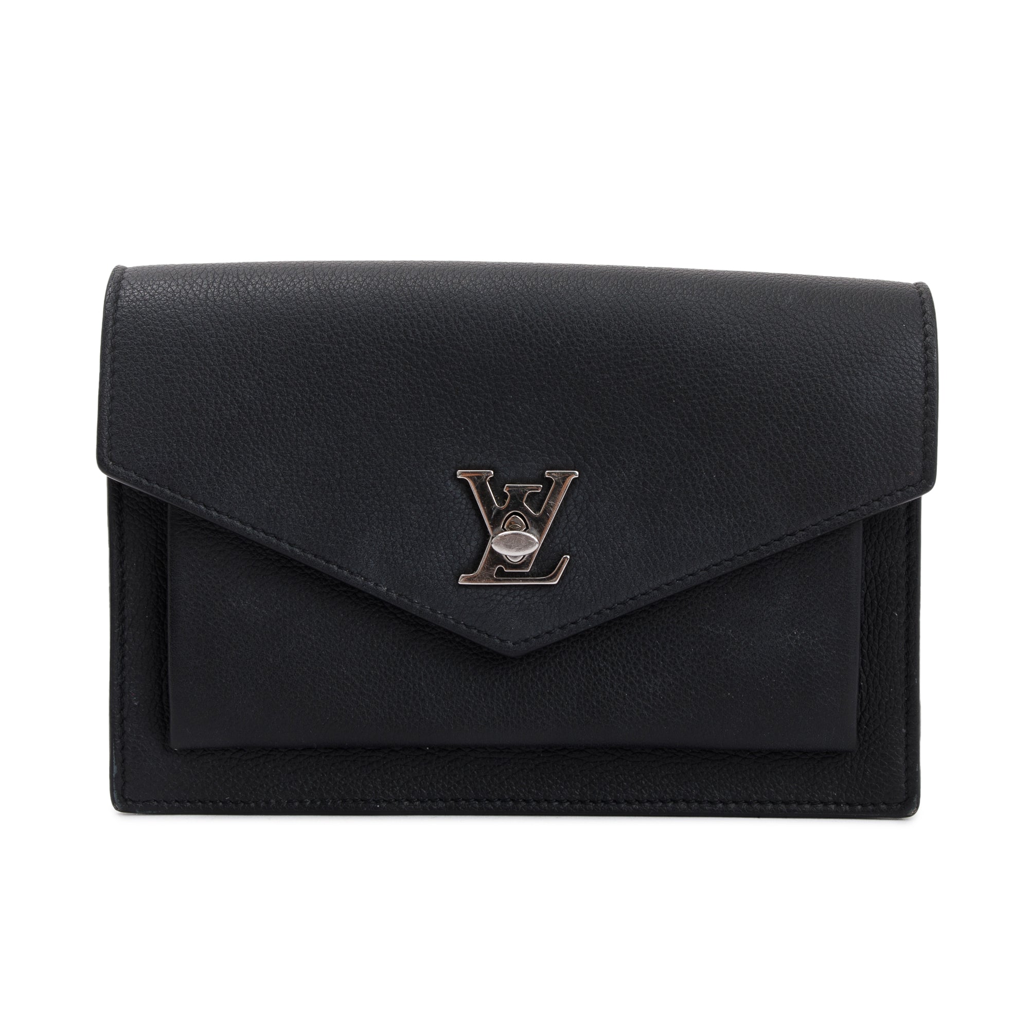 Louis Vuitton Black Leather Mylockme Chain Pochette