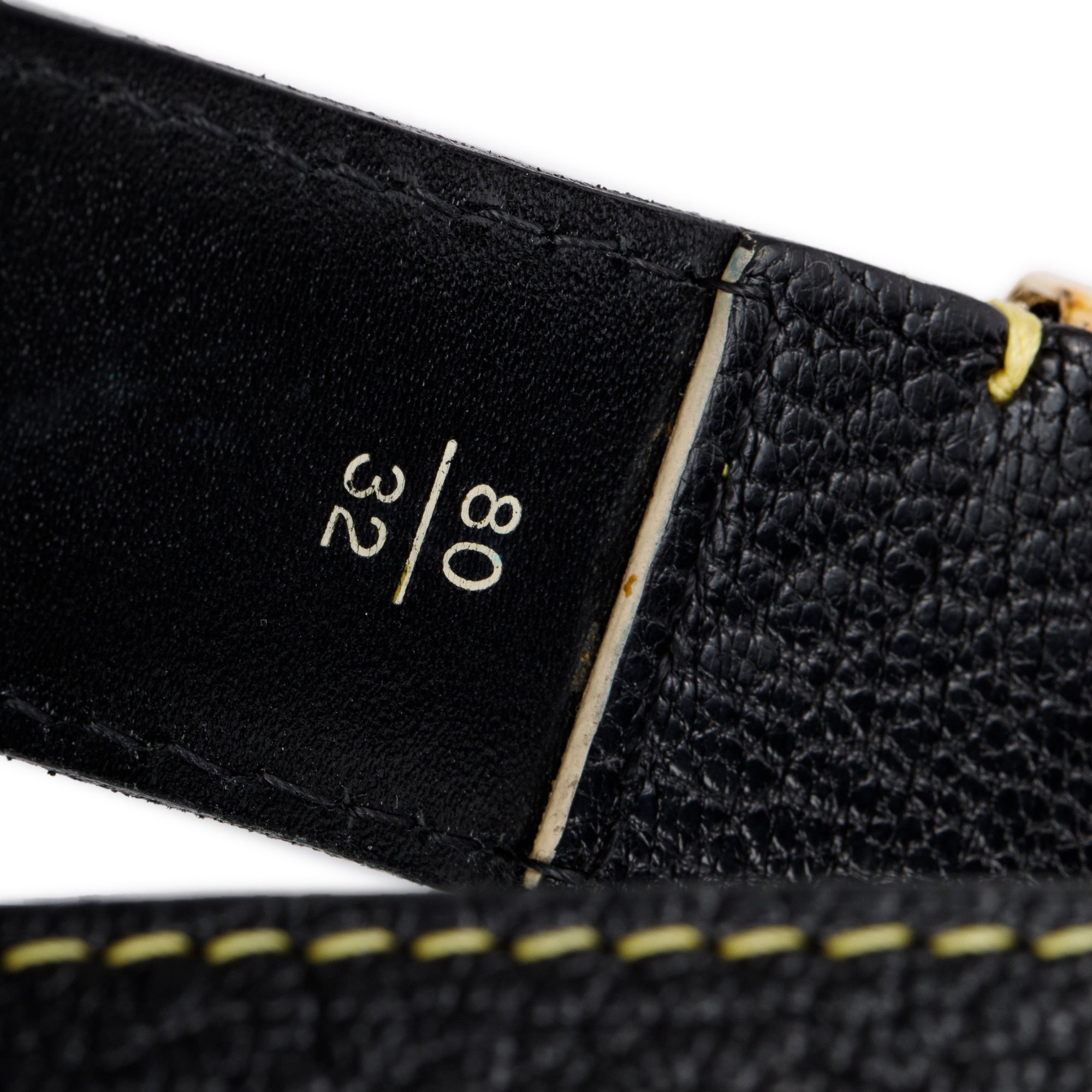 Louis Vuitton Black Leather Studded Suhali Belt, Size 80 32