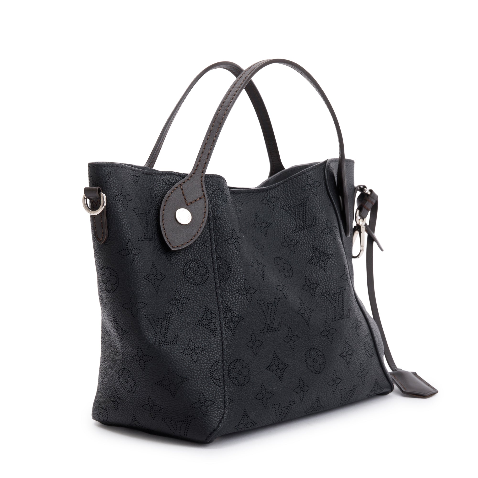 Louis Vuitton Black Mahina Leather Hina Pm Tote w/ Strap & Pouch