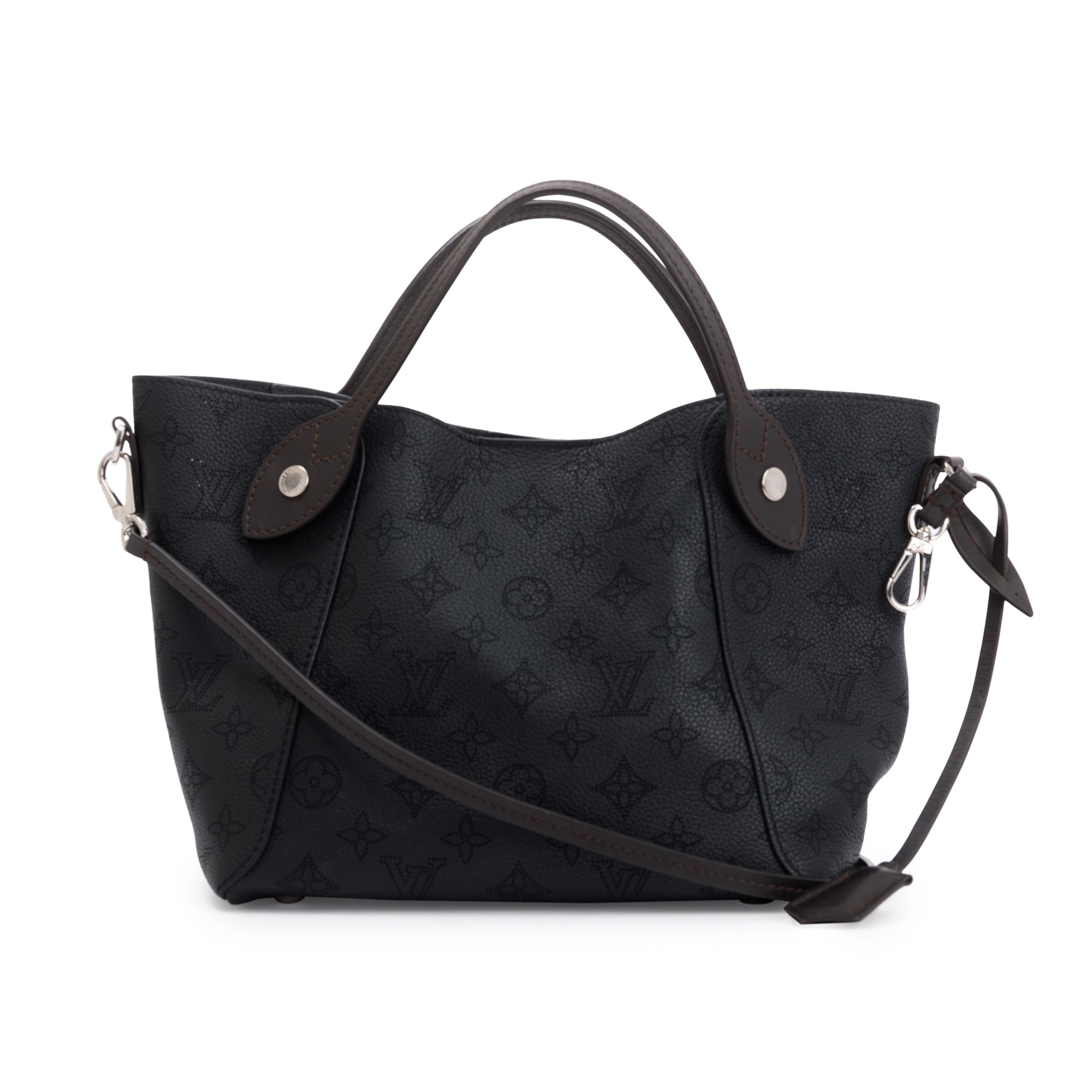 Louis Vuitton Black Mahina Leather Hina Pm Tote w/ Strap & Pouch