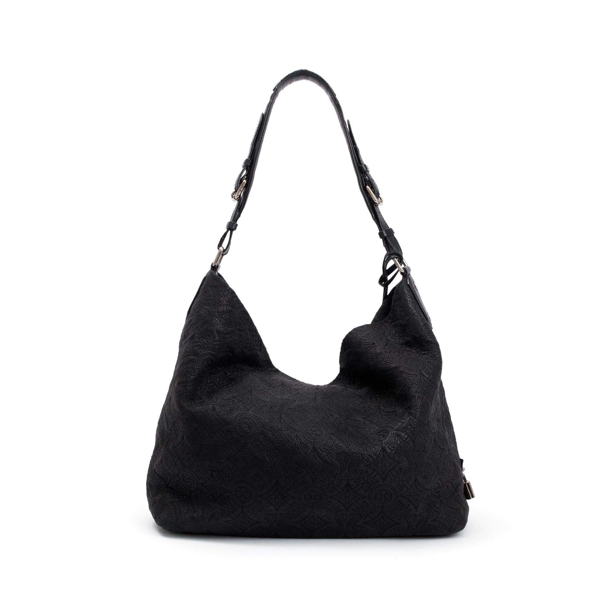 Louis Vuitton Black Monogram Antheia Leather Hobo PM