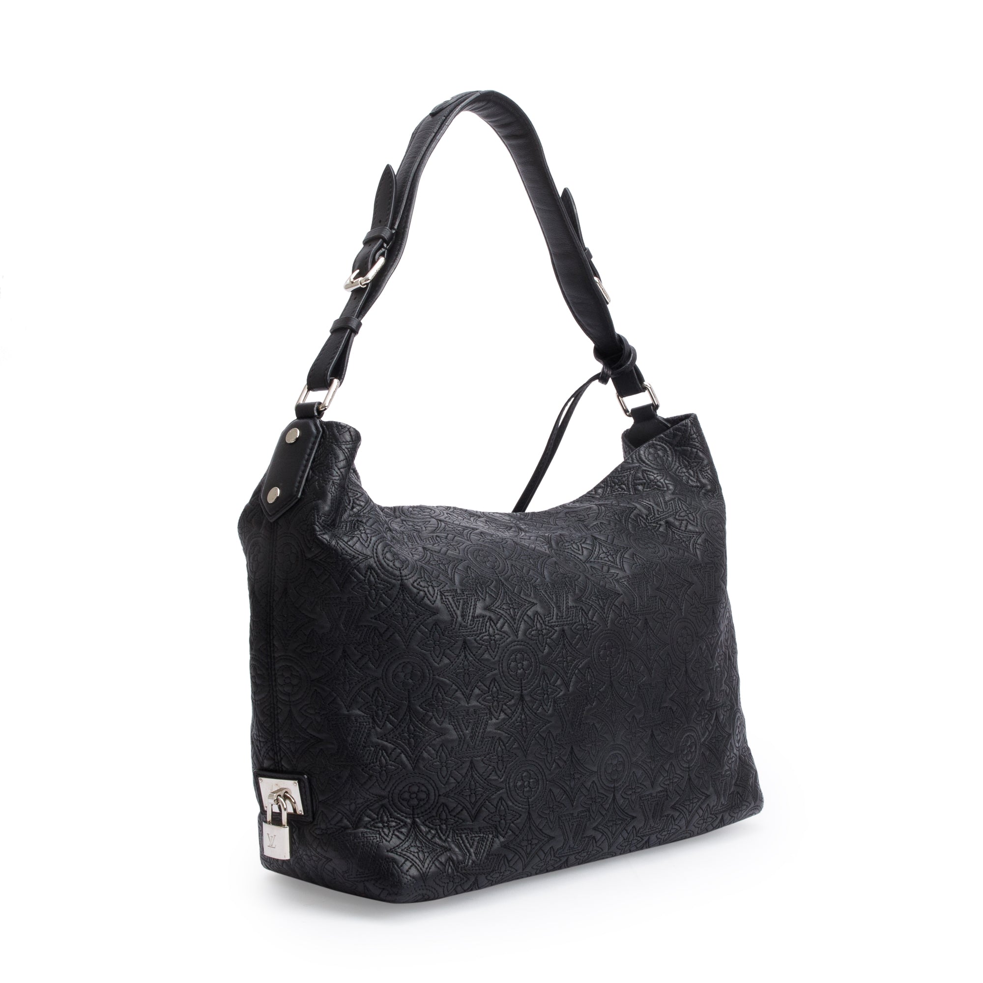 Louis Vuitton Black Monogram Antheia Leather Hobo PM