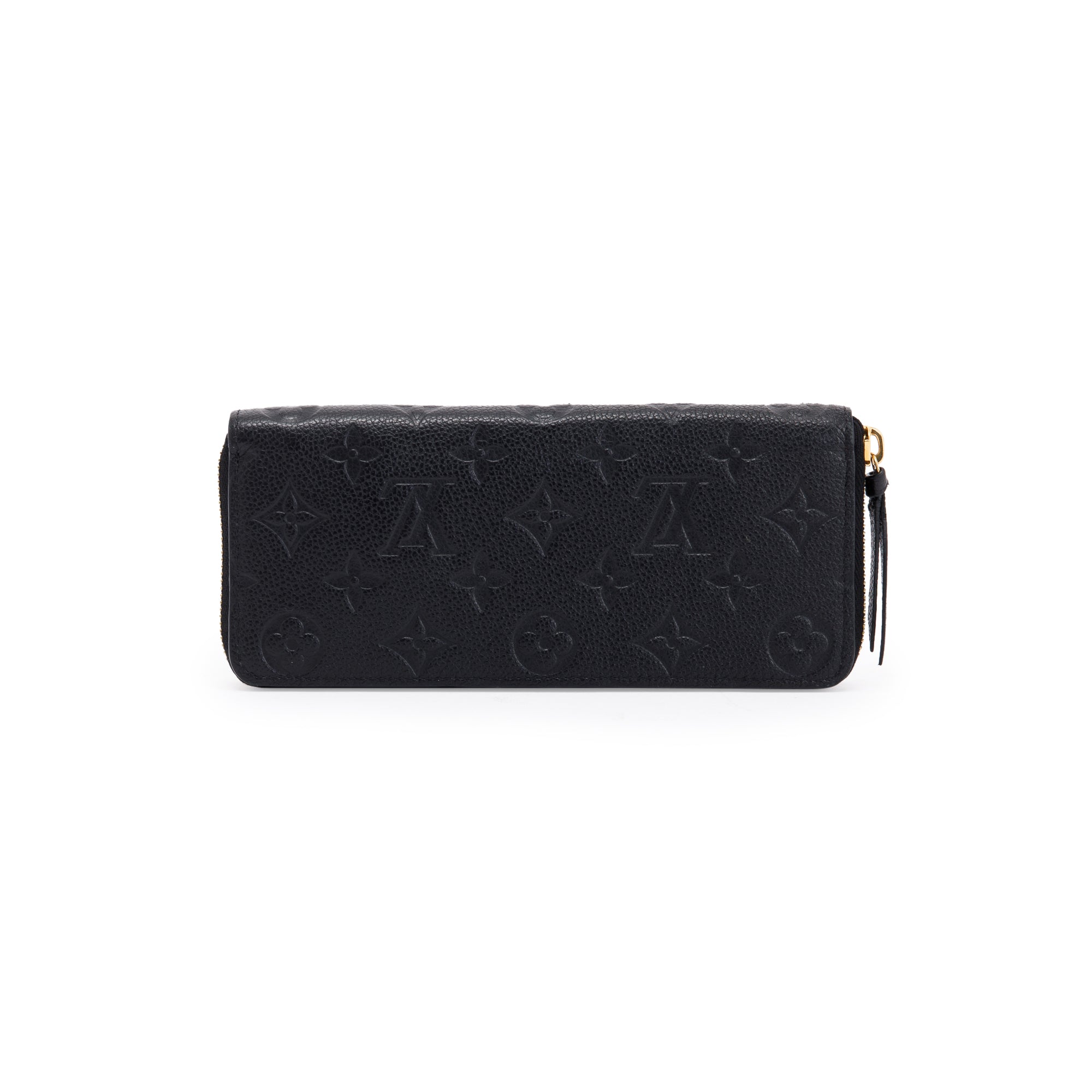 Louis Vuitton Black Monogram Empreinte Clemence Wallet w/ Box & Receipt