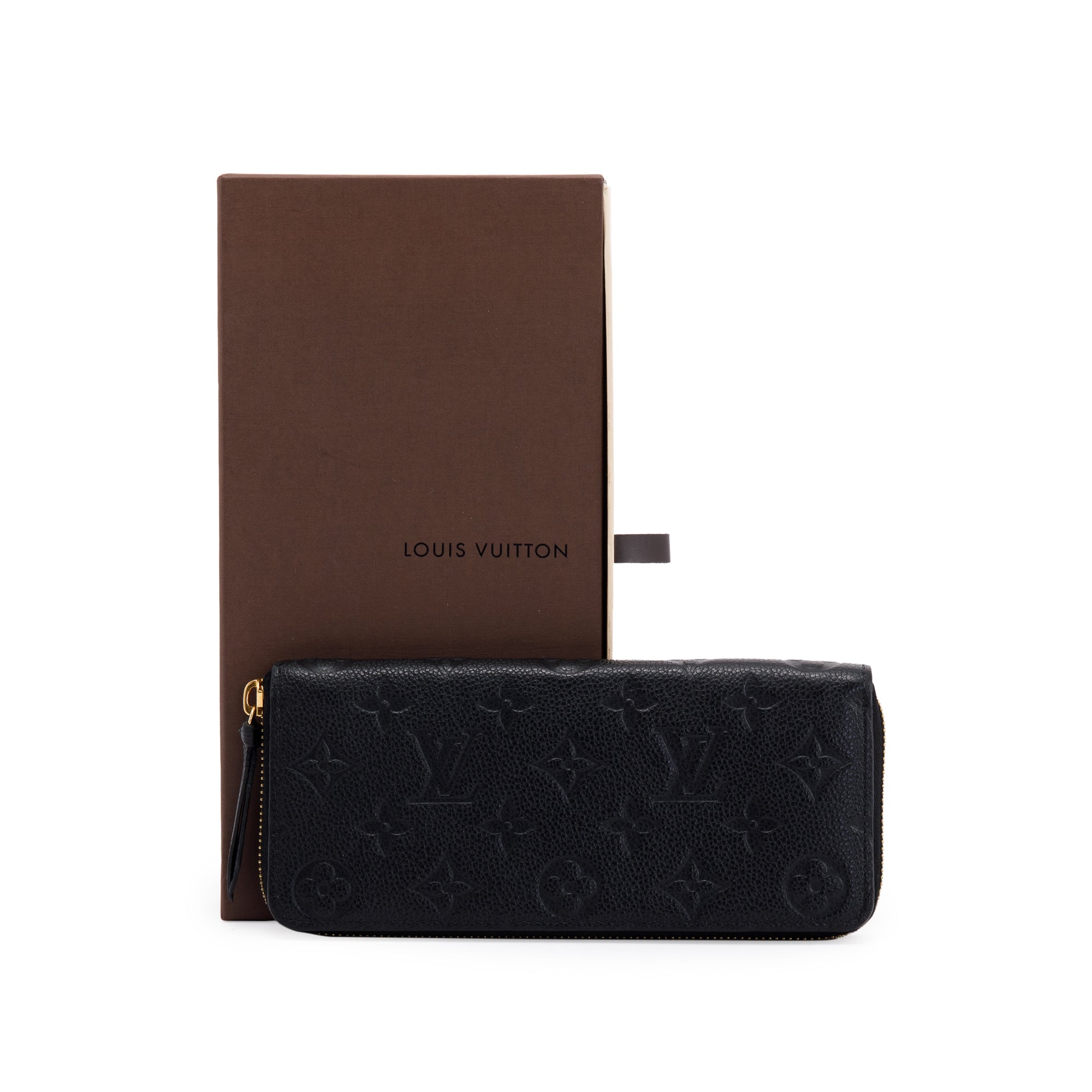 Louis Vuitton Black Monogram Empreinte Clemence Wallet w/ Box & Receipt