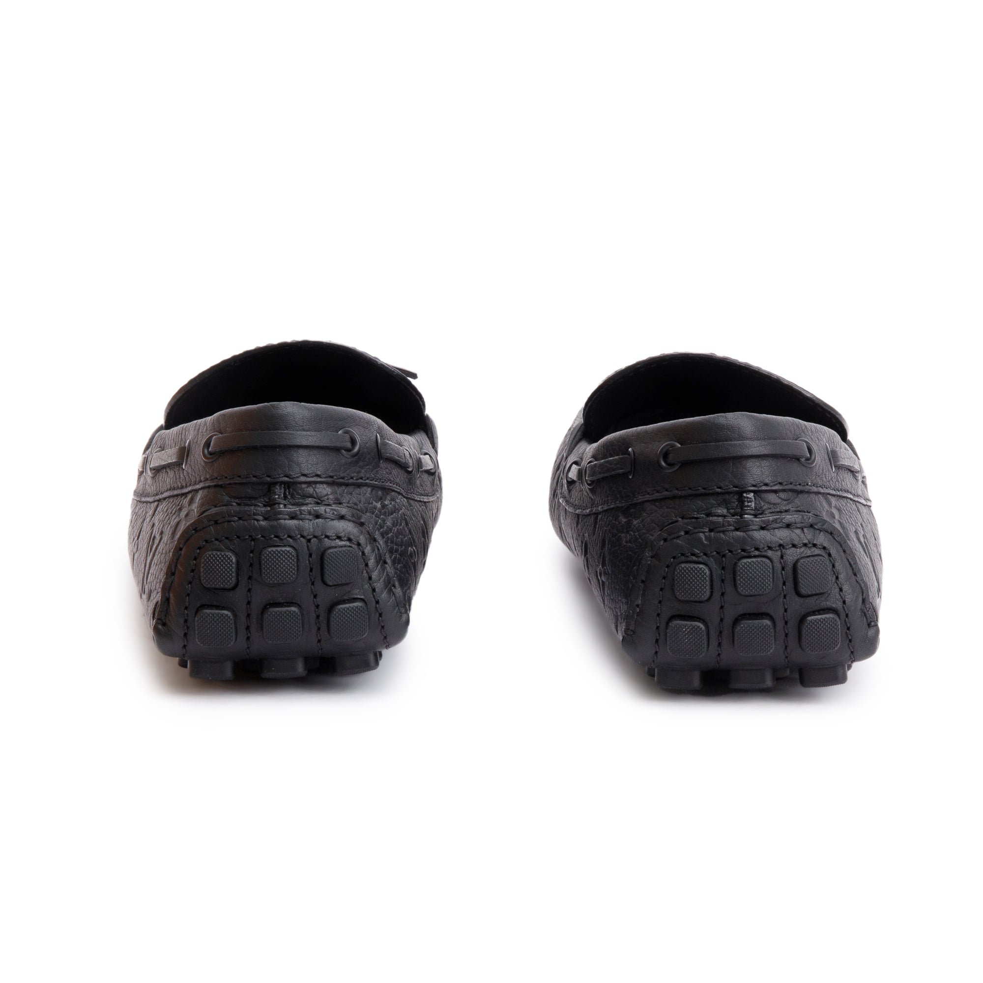 Louis Vuitton Black Monogram Empreinte Leather Hockenheim Moccasin, Size 13 w/ Box